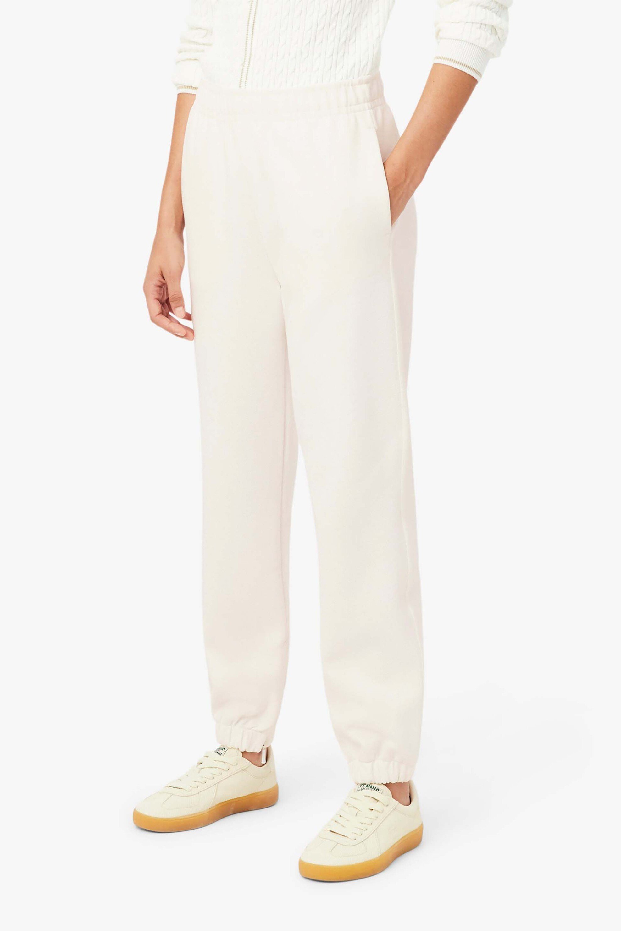 LACOSTE Lacoste γυναικείο παντελόνι φόρμας πικέ Straight Fit - XF5244-00 Λευκό - 2