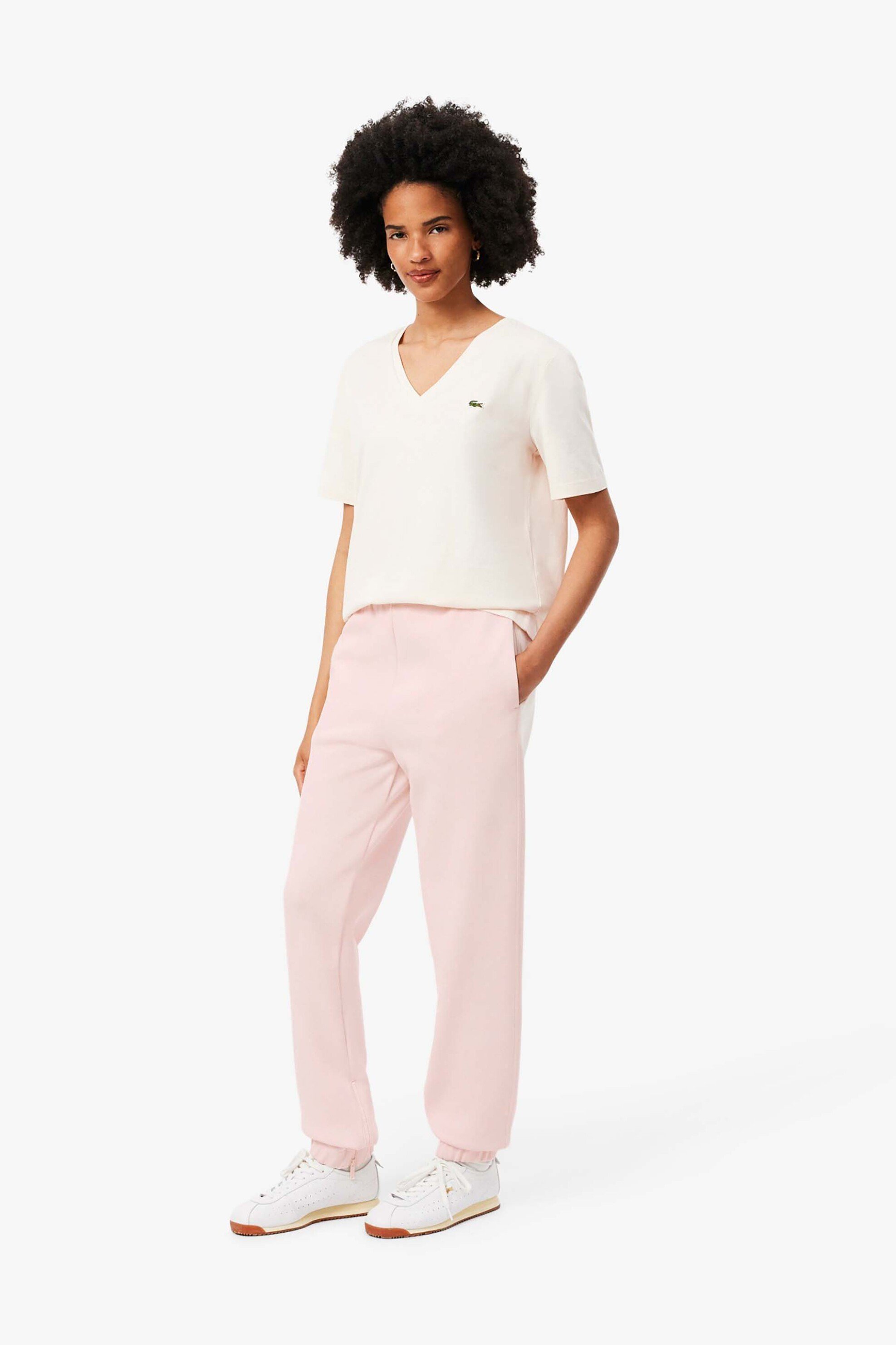 LACOSTE Lacoste γυναικείο παντελόνι φόρμας πικέ Straight Fit - XF5244-00 Ροζ Ανοιχτό