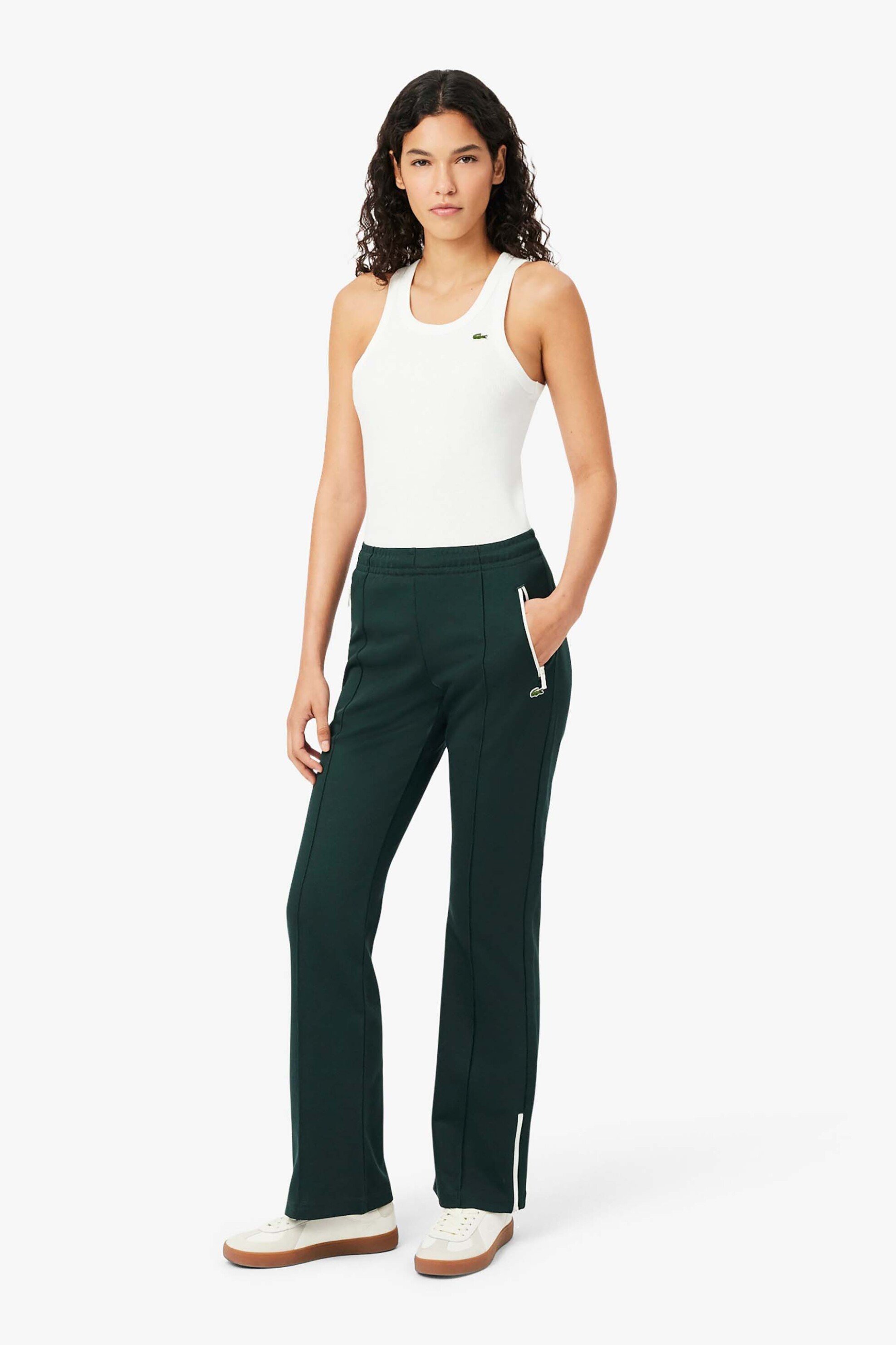 LACOSTE Lacoste γυναικείο παντελόνι φόρμας με κεντημένο λογότυπο Flared Fit - XF5253-00 Κυπαρισσί