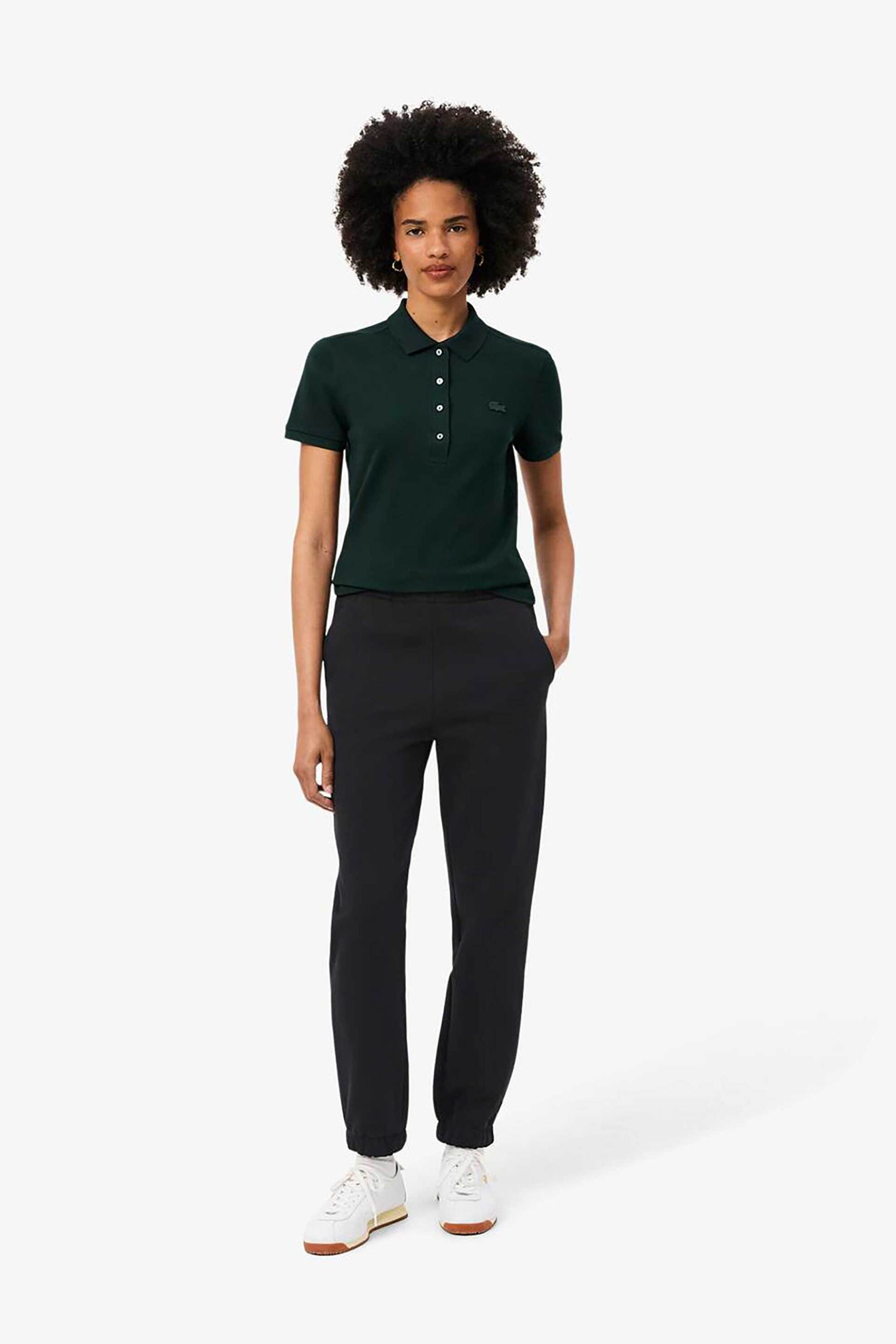 Lacoste γυναικείο παντελόνι φόρμας με κεντημένο λογότυπο Straight Fit - XF5268-00 Μαύρο