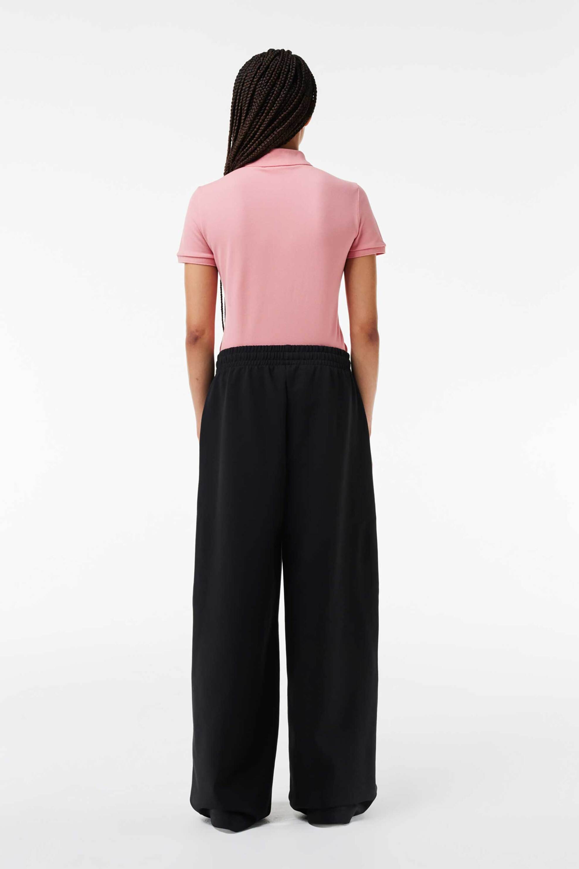 Lacoste γυναικείο παντελόνι φόρμας μονόχρωμο με ελαστική μέση και τσέπες μπροστά - XF7374 Μαύρο φωτογραφία