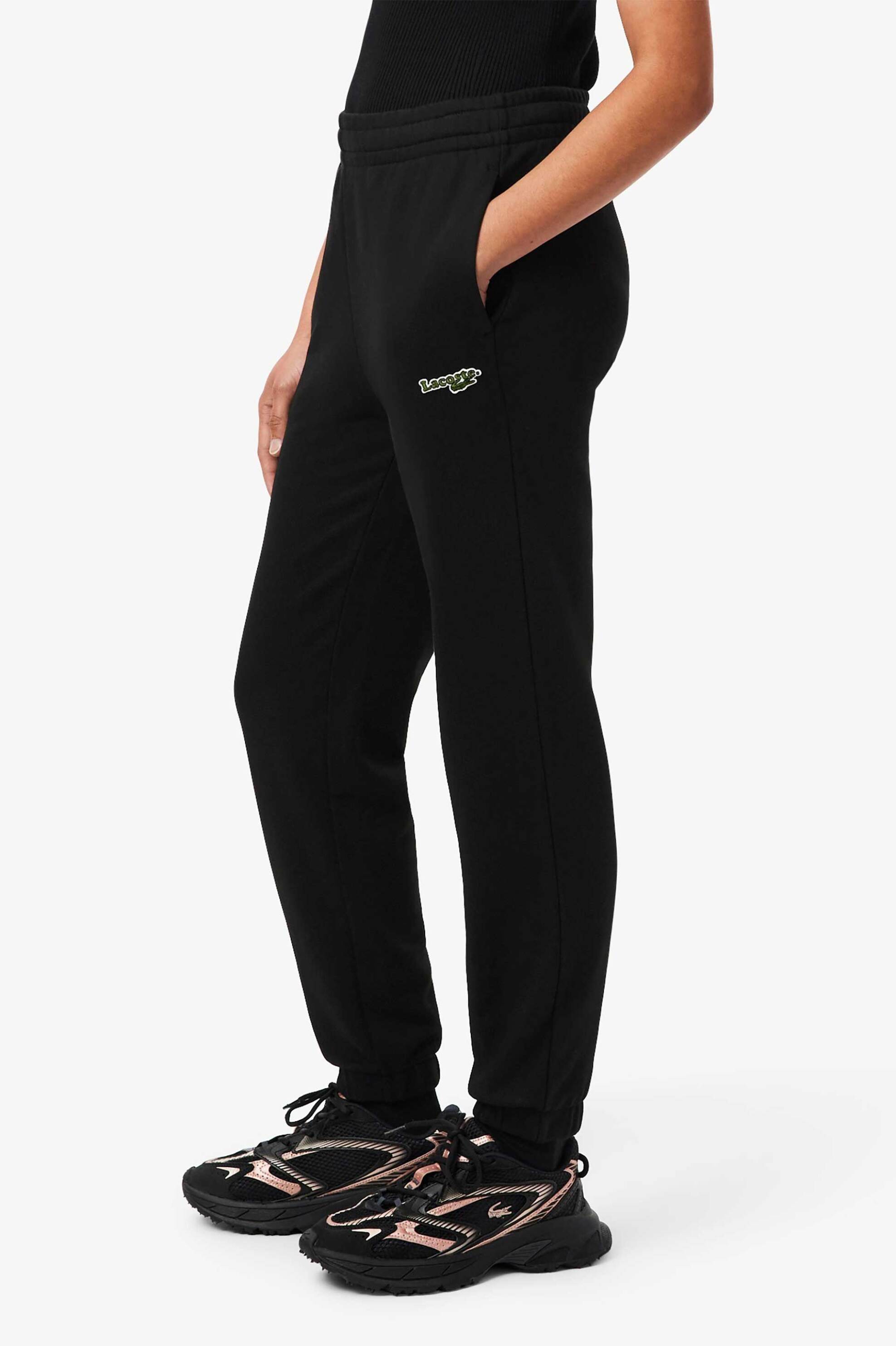 LACOSTE Lacoste γυναικείο παντελόνι φόρμας με κεντημένο λογότυπο Straight Fit - XF7604-00 Μαύρο - 2