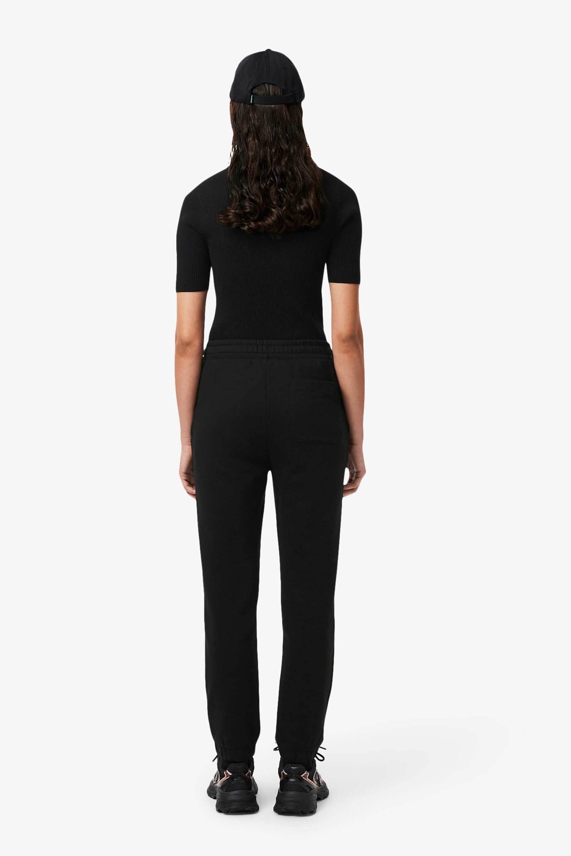 Lacoste Γυναικείο Παντελόνι Φόρμας με Κεντημένο Λογότυπο Straight Fit - Xf7604-00 Μαύρο