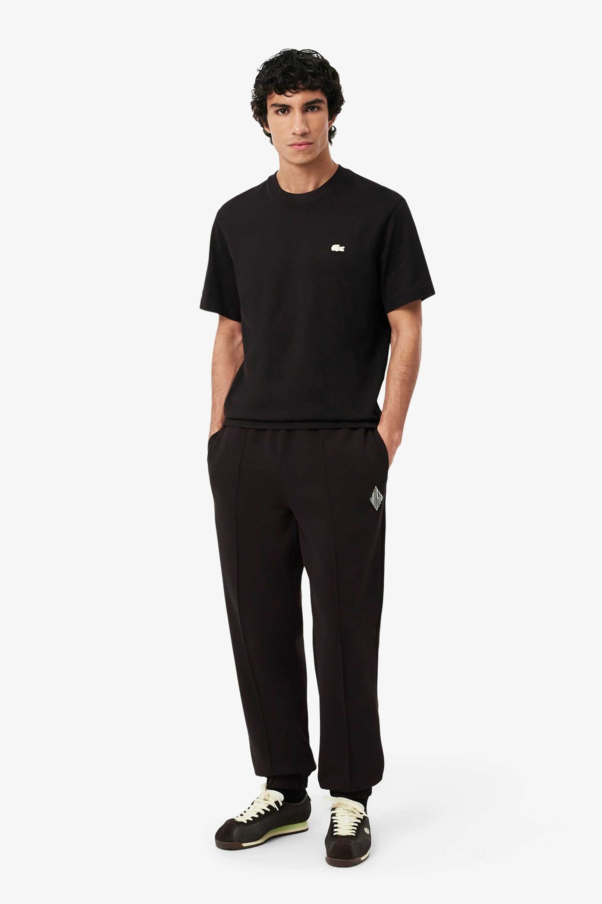 Lacoste ανδρικό παντελόνι φόρμας πικέ με κεντημένο retro logo Regular Fit - XH0033-00 Καφέ Σκούρο