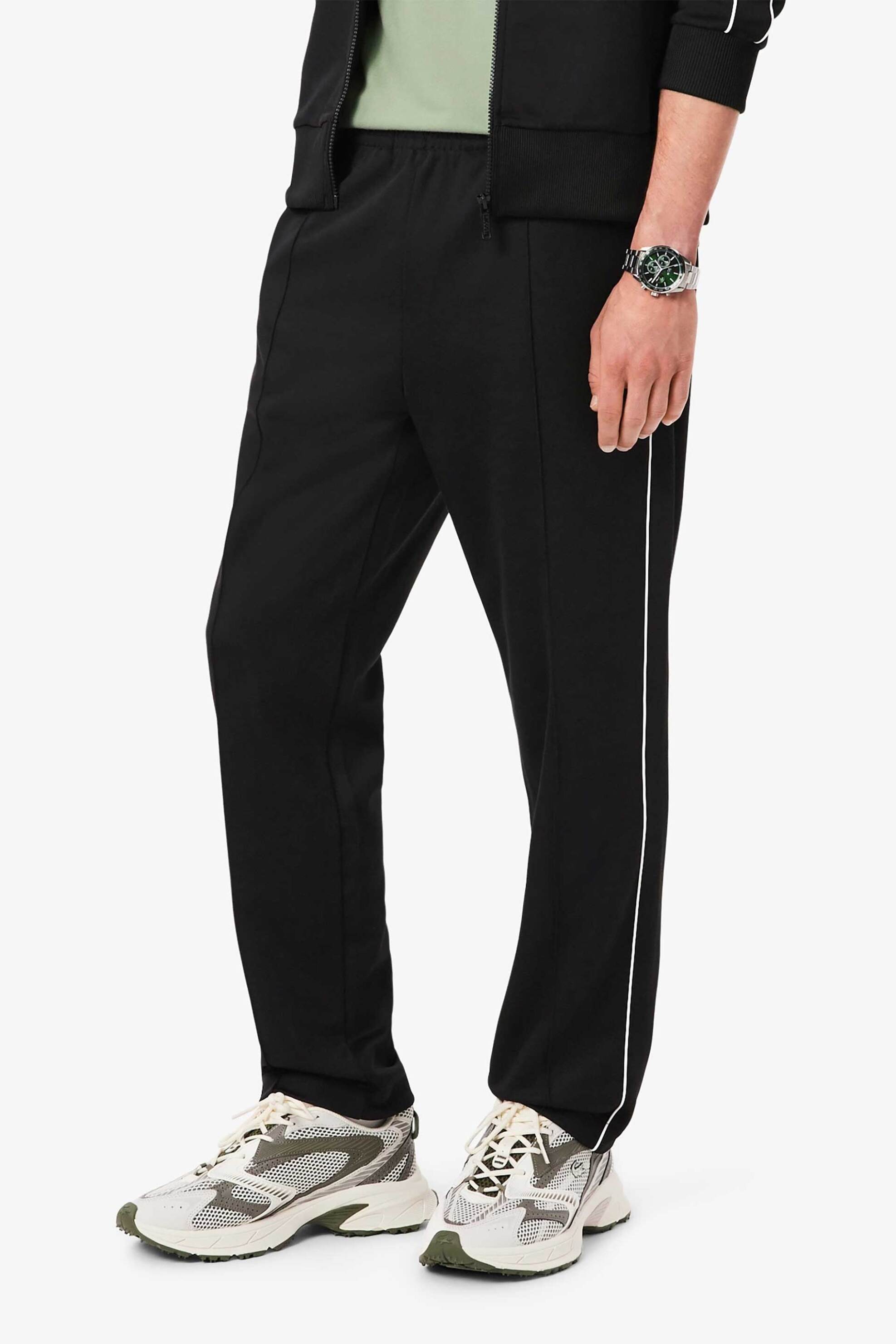 Lacoste ανδρικό παντελόνι φόρμας πικέ με κεντημένο λογότυπο Regular Fit "Paris" - XH1412 Μαύρο φωτογραφία