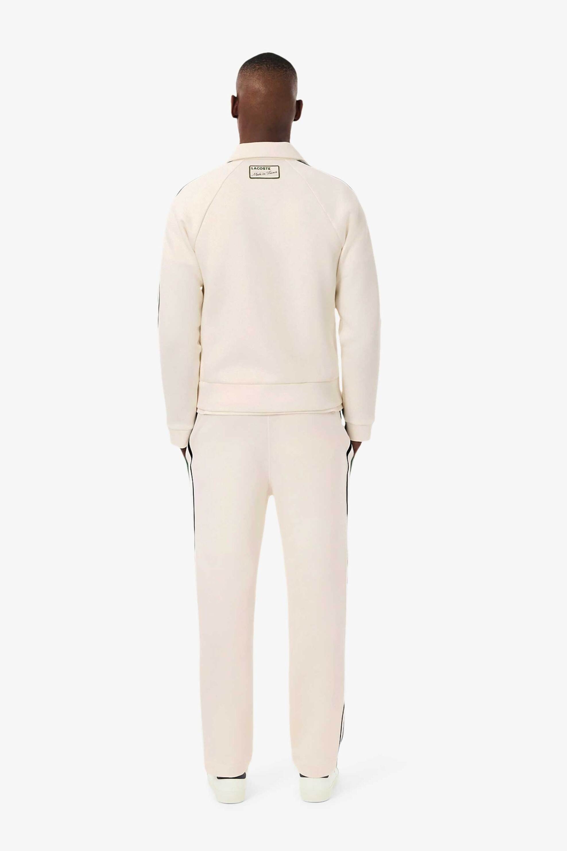 Lacoste ανδρικό παντελόνι φόρμας με ριγέ λεπτομέρεια Regular Fit - XH5824-00 Εκρού φωτογραφία