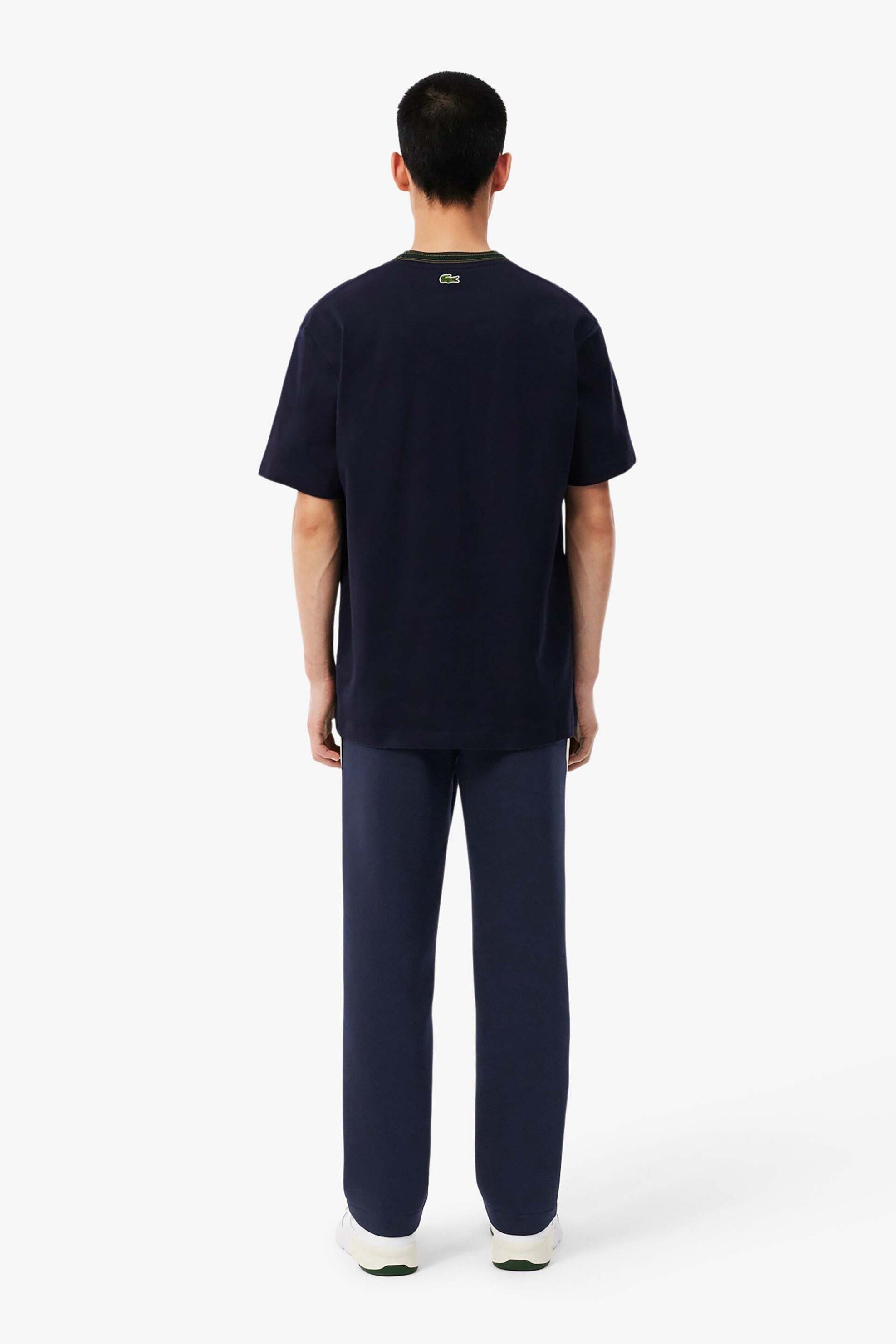 Lacoste Ανδρικό Παντελόνι Φόρμας με Contrast Ρίγα Και Κεντημένο Λογότυπο Regular Fit - Xh8615 Μπλε Σκούρο