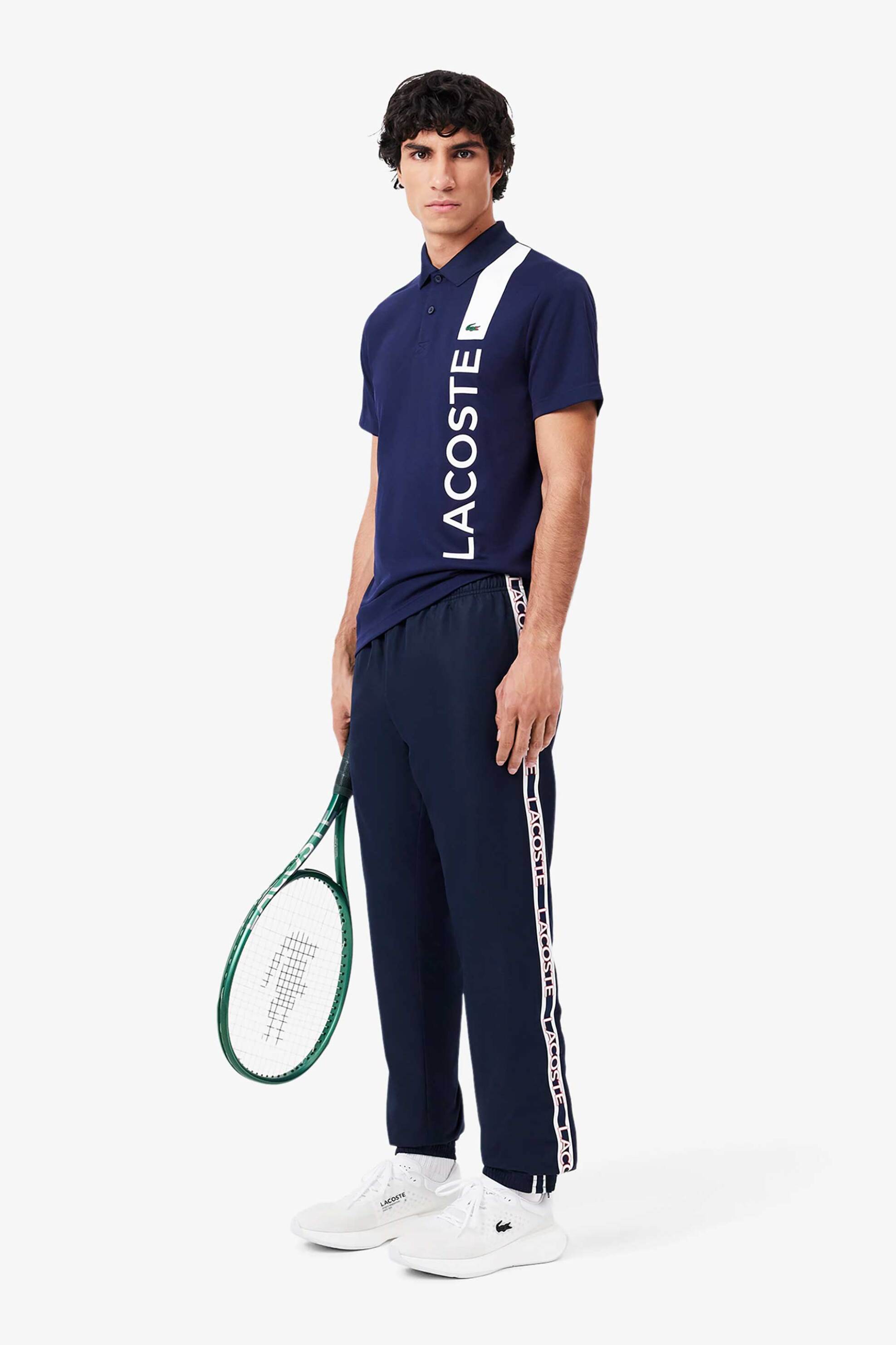 LACOSTE Lacoste ανδρικό παντελόνι φόρμας με contrast tennis logo tape Regular Fit - XH8974-00 Μπλε Σκούρο