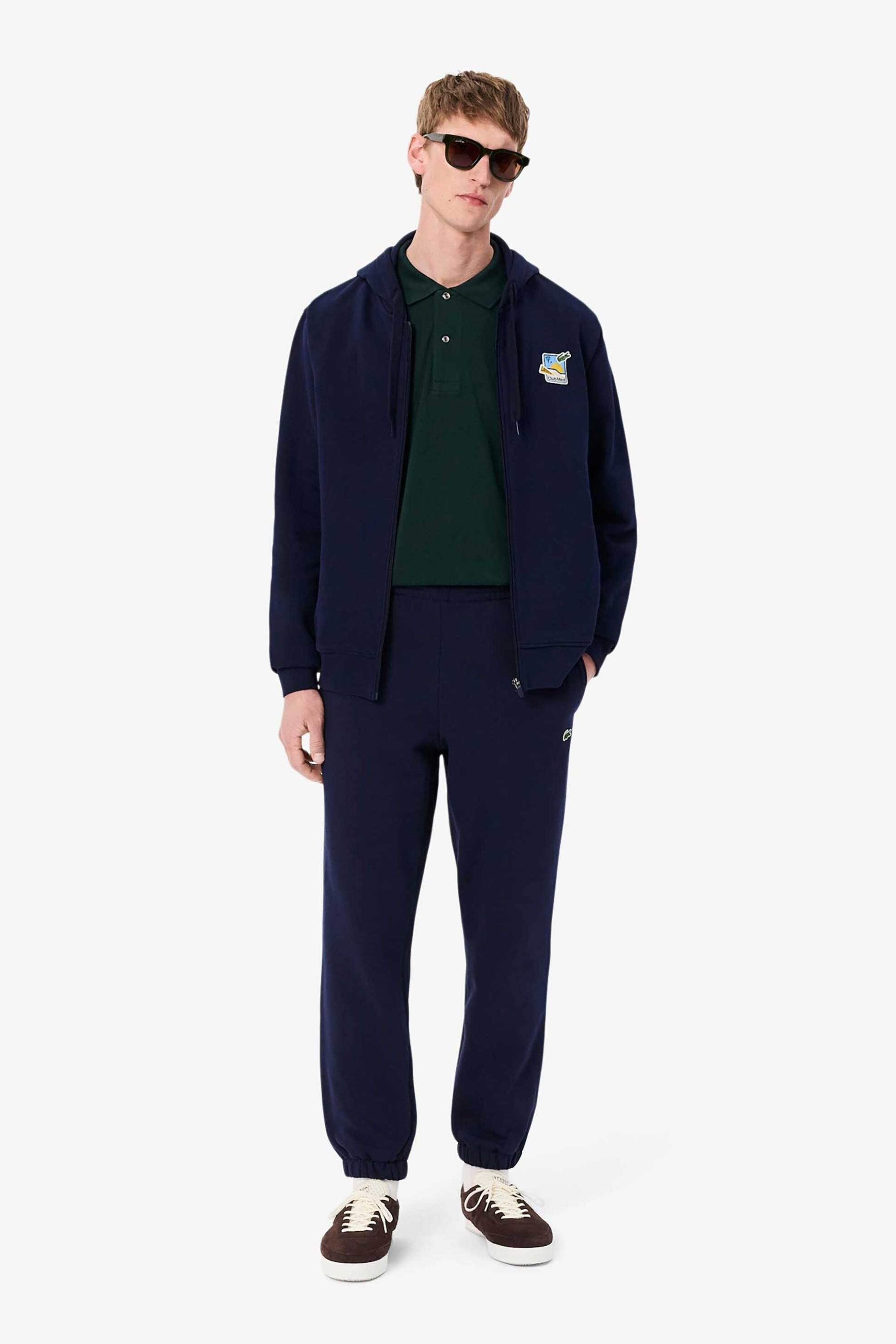 LACOSTE Lacoste ανδρικό παντελόνι φόρμας με κεντημένο λογότυπο Regular Fit - XH9610 Μπλε Σκούρο