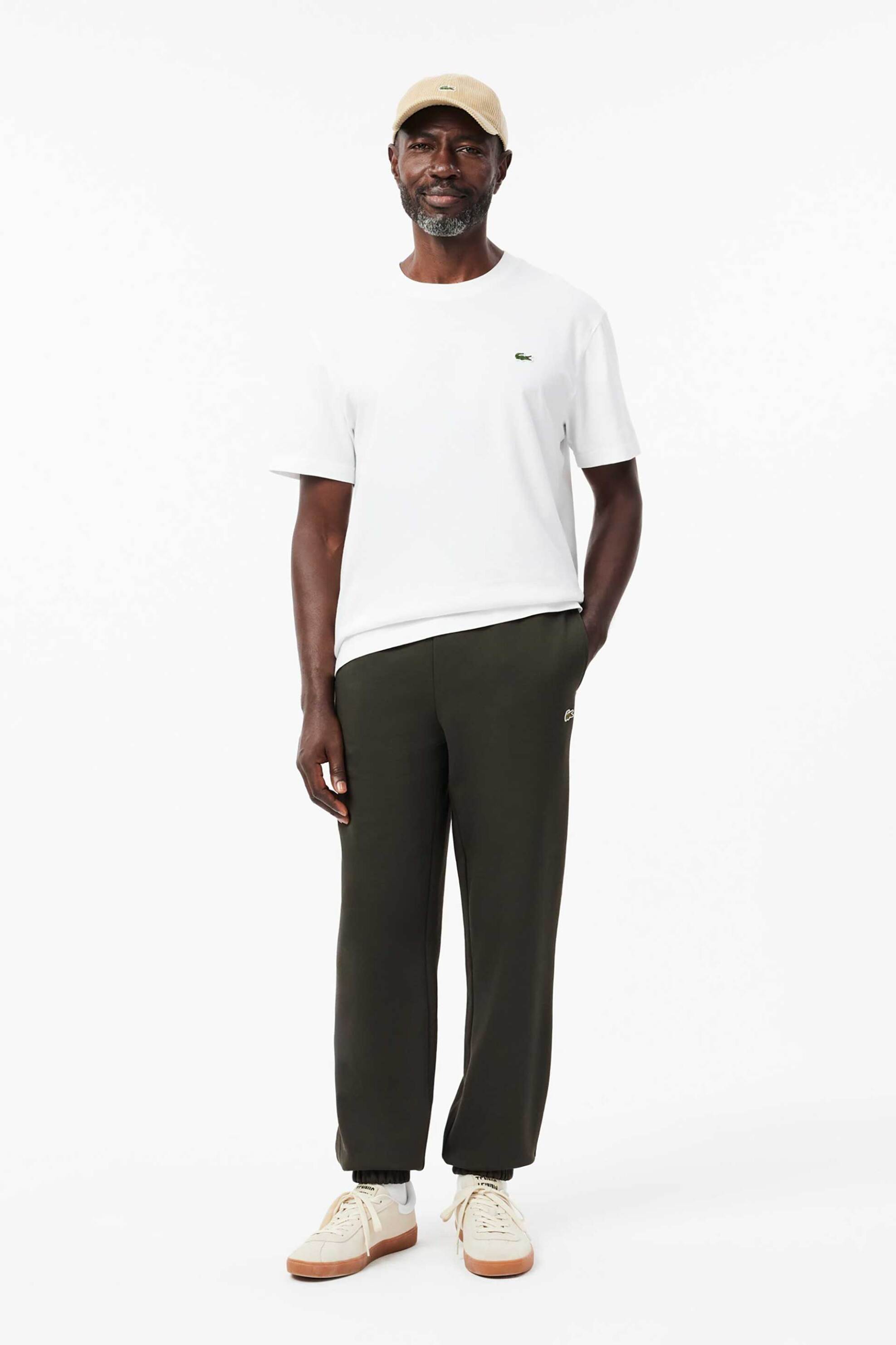 LACOSTE Lacoste ανδρικό παντελόνι φόρμας με κεντημένο λογότυπο Regular Fit - XH9610 Χακί