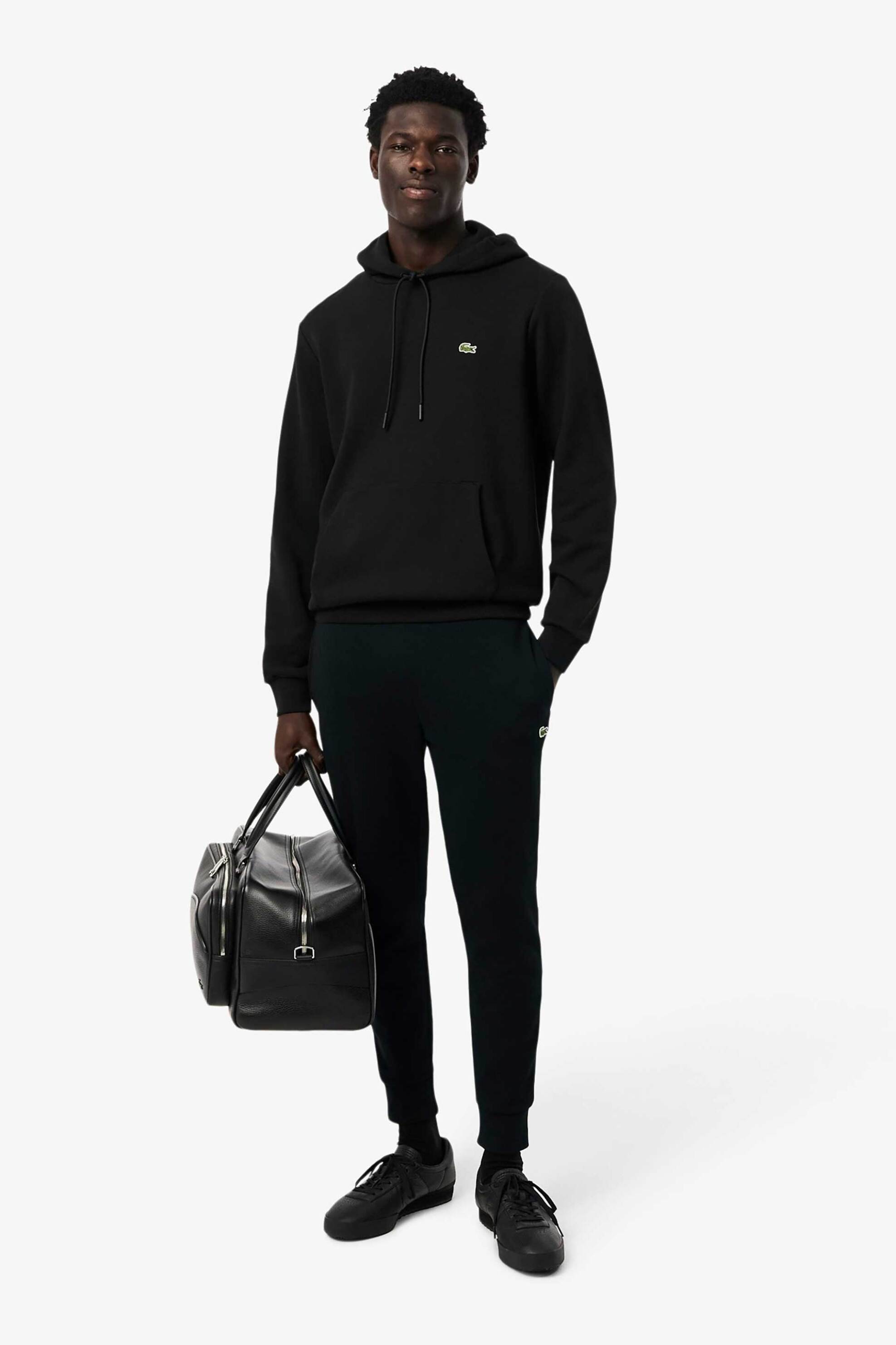 LACOSTE Lacoste ανδρικό παντελόνι φόρμας με κεντημένο λογότυπο Slim Fit - XH9624 Μαύρο