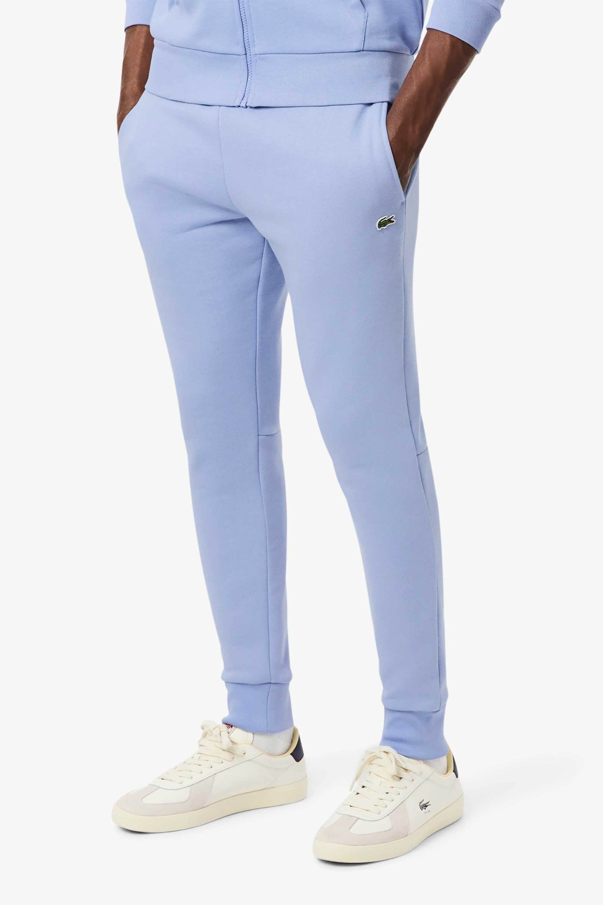 Lacoste ανδρικό παντελόνι φόρμας με κεντημένο λογότυπο Slim Fit - XH9624 Λιλά φωτογραφία