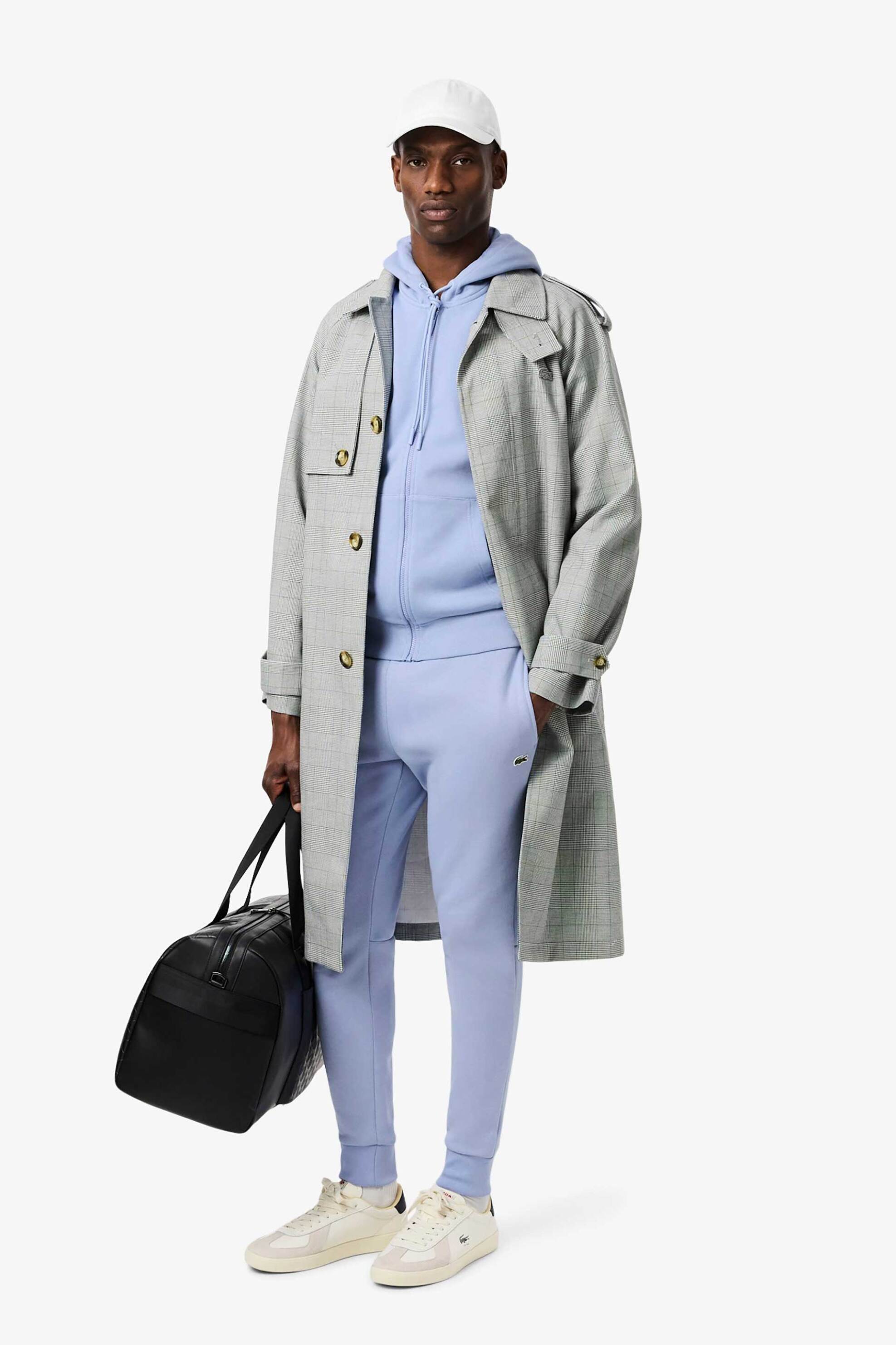 Lacoste ανδρικό παντελόνι φόρμας με κεντημένο λογότυπο Slim Fit - XH9624 Λιλά φωτογραφία