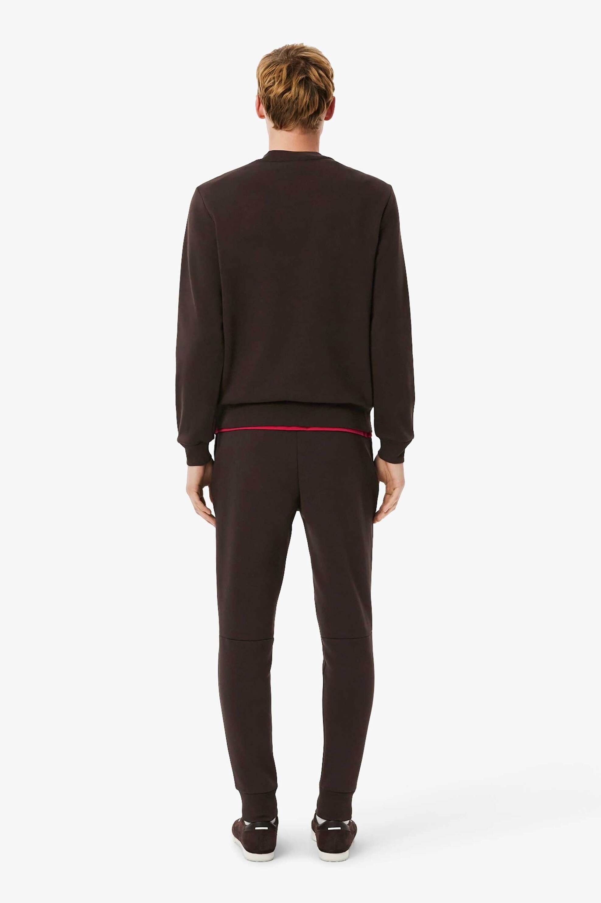 Lacoste ανδρικό παντελόνι φόρμας με κεντημένο λογότυπο Slim Fit - XH9624 Καφέ φωτογραφία