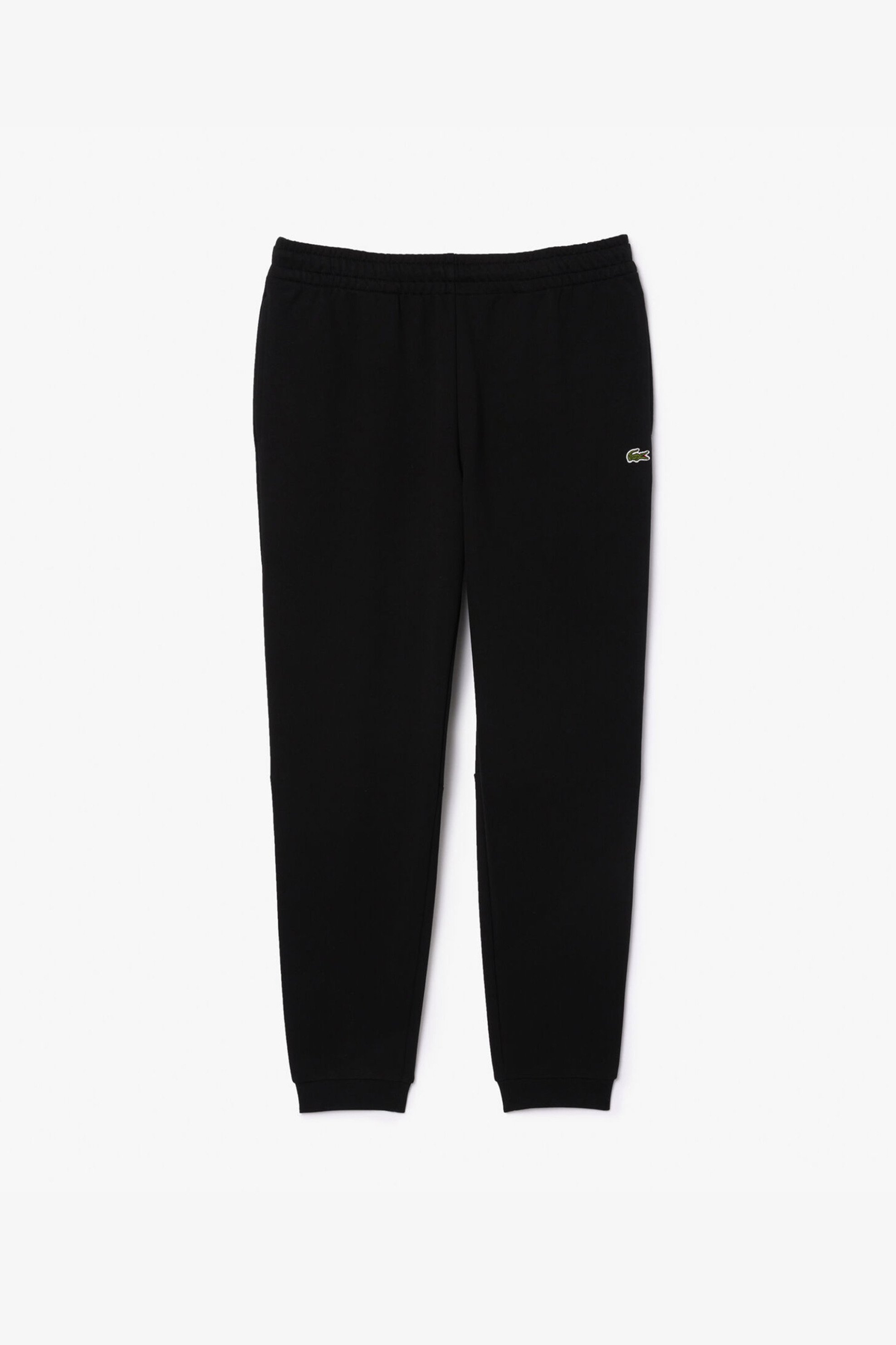 Lacoste ανδρικό παντελόνι φόρμας μονόχρωμο με κεντημένο λογότυπο Tapered Fit - XH9833-00 Μαύρο