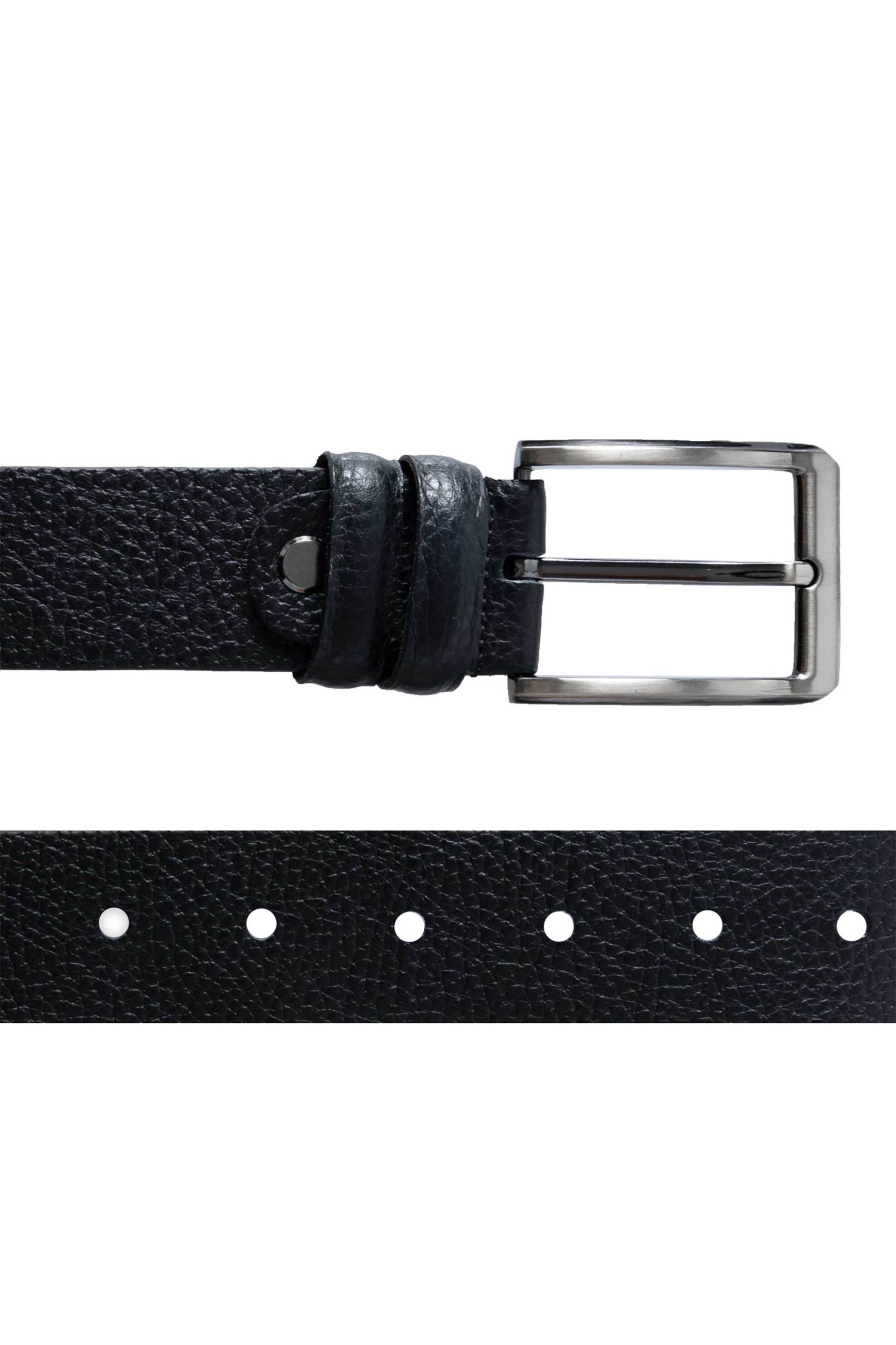 THE BOSTONIANS The Bostonians ανδρική casual δερμάτινη ζώνη με μεταλλική αγκράφα - XL0546 Μαύρο