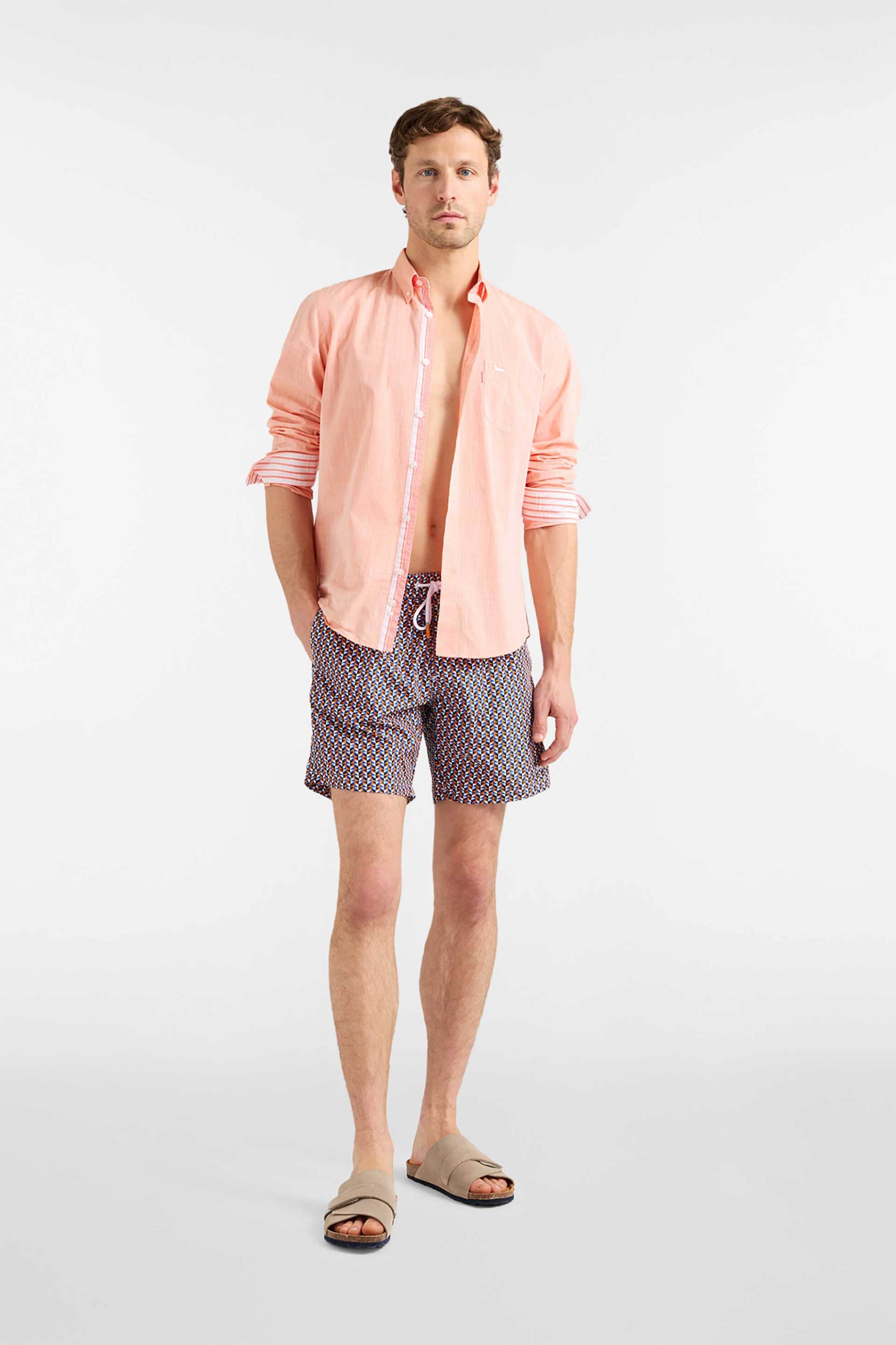 Harmont & Blaine ανδρικό μαγιό σορτς με geometrical print Regular Fit - YRQ111090280 Πολύχρωμο