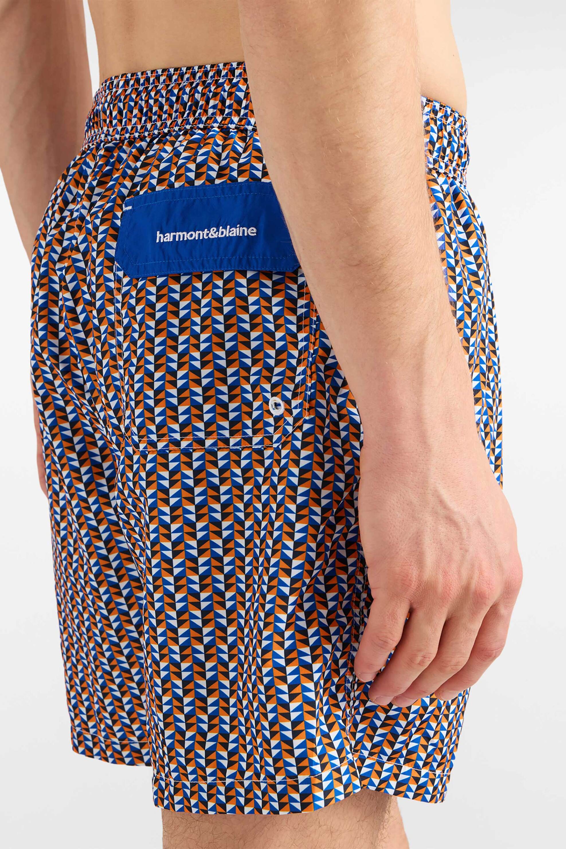 Harmont Blaine Ανδρικό Μαγιό Σορτς με Geometrical Print Regular Fit - Yrq111090280 Πολύχρωμο