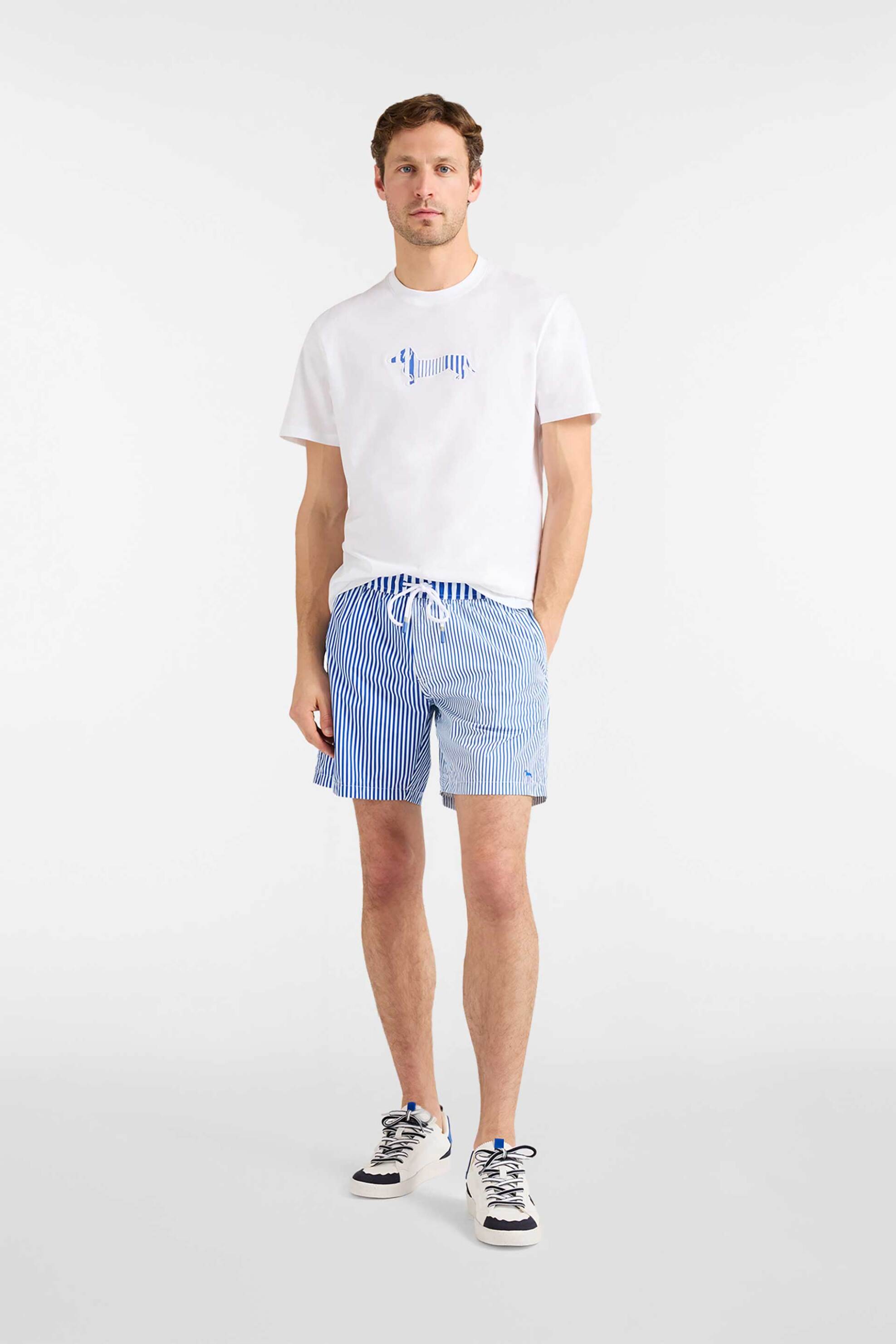 Harmont & Blaine ανδρικό μαγιό σορτς με ριγέ σχέδιο Regular Fit - YRQ117090289 Μπλε