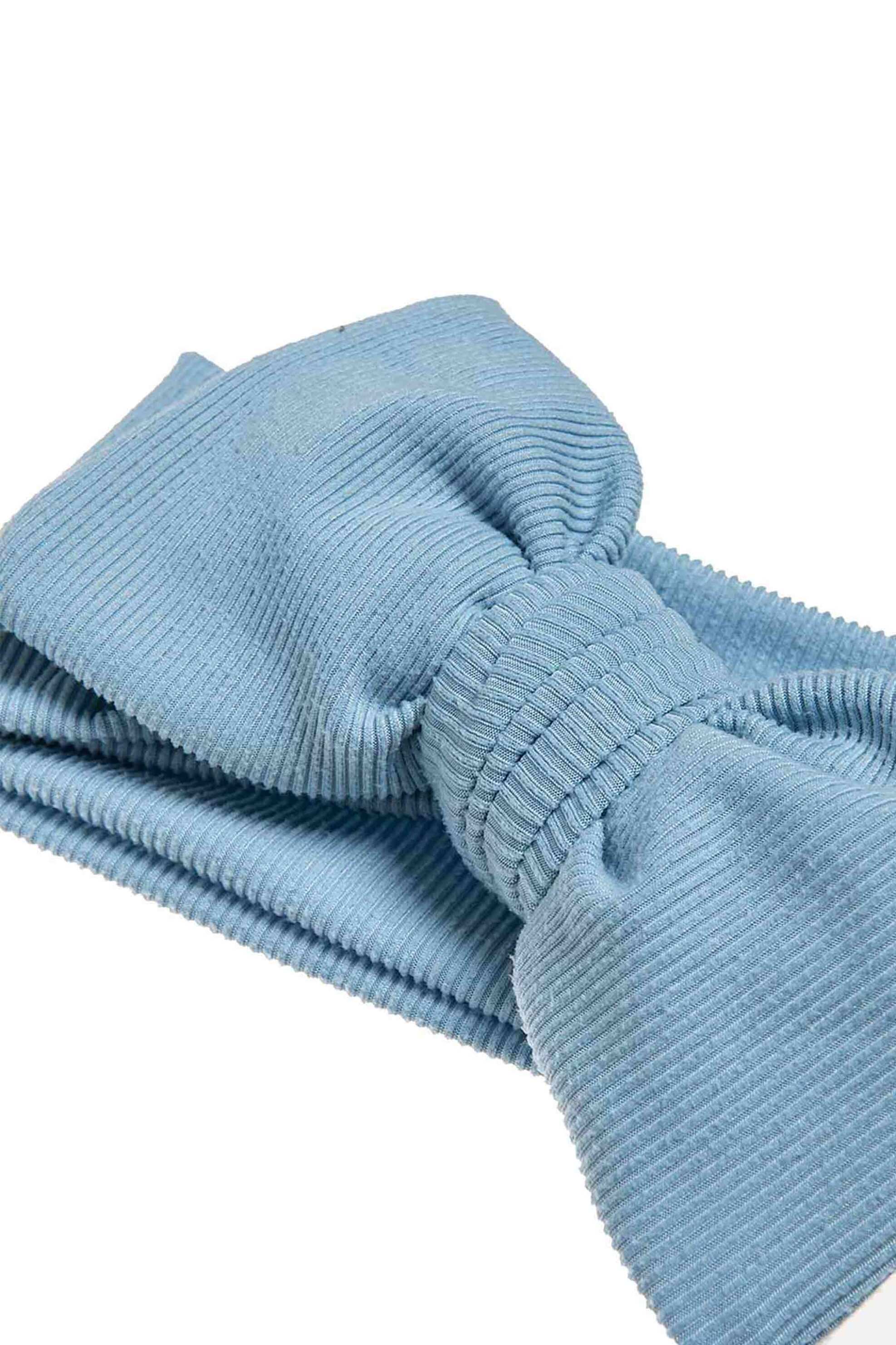 Alouette παιδική κορδέλα μαλλιών ribbed με φιόγκο (1-5 ετών) - 00032024 Γαλάζιο φωτογραφία