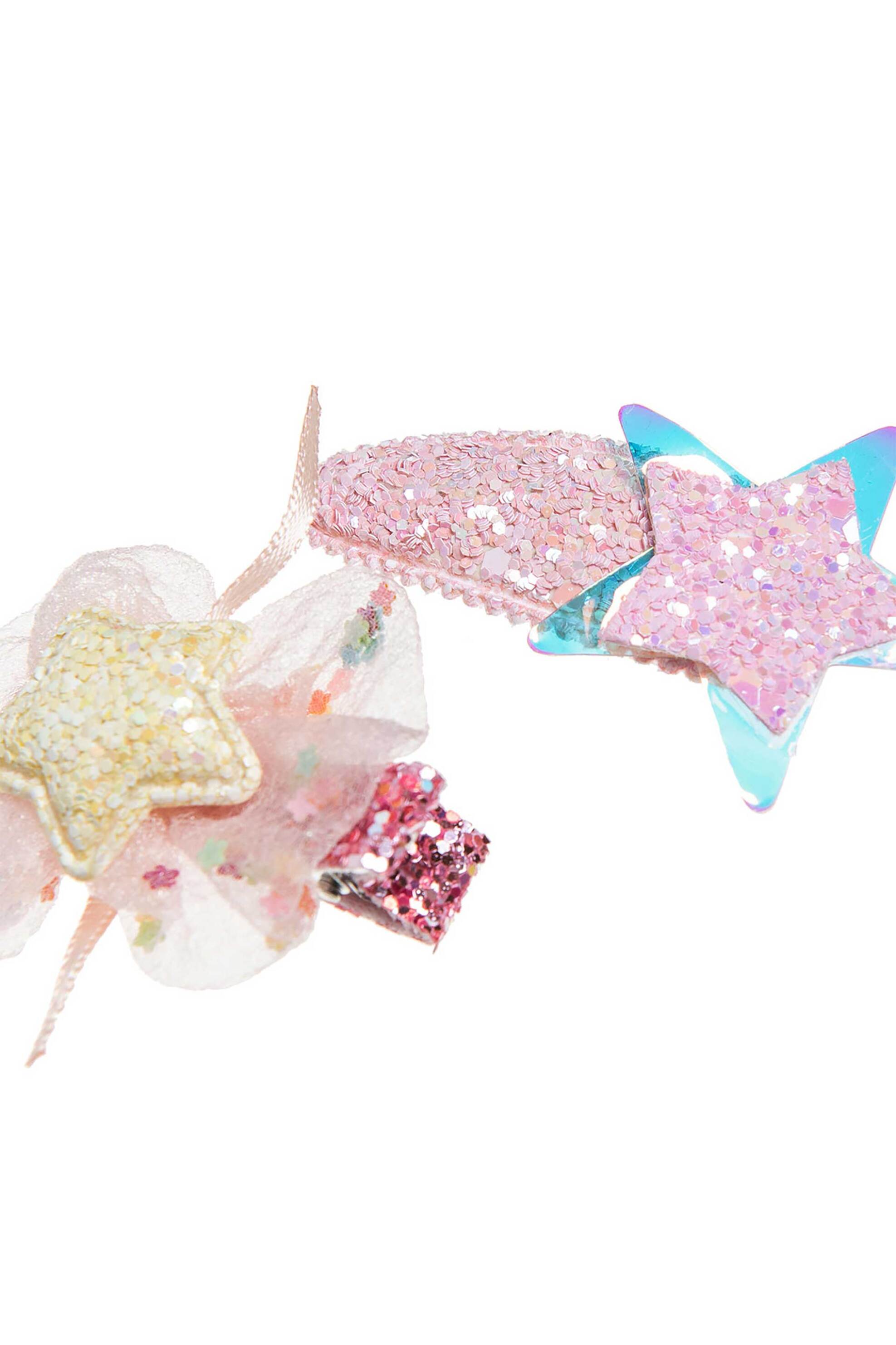 Alouette παιδικό σετ κλιπ μαλλιών αστεράκια με glitter (2 τεμάχια) - 00032070 Ροζ Ανοιχτό φωτογραφία