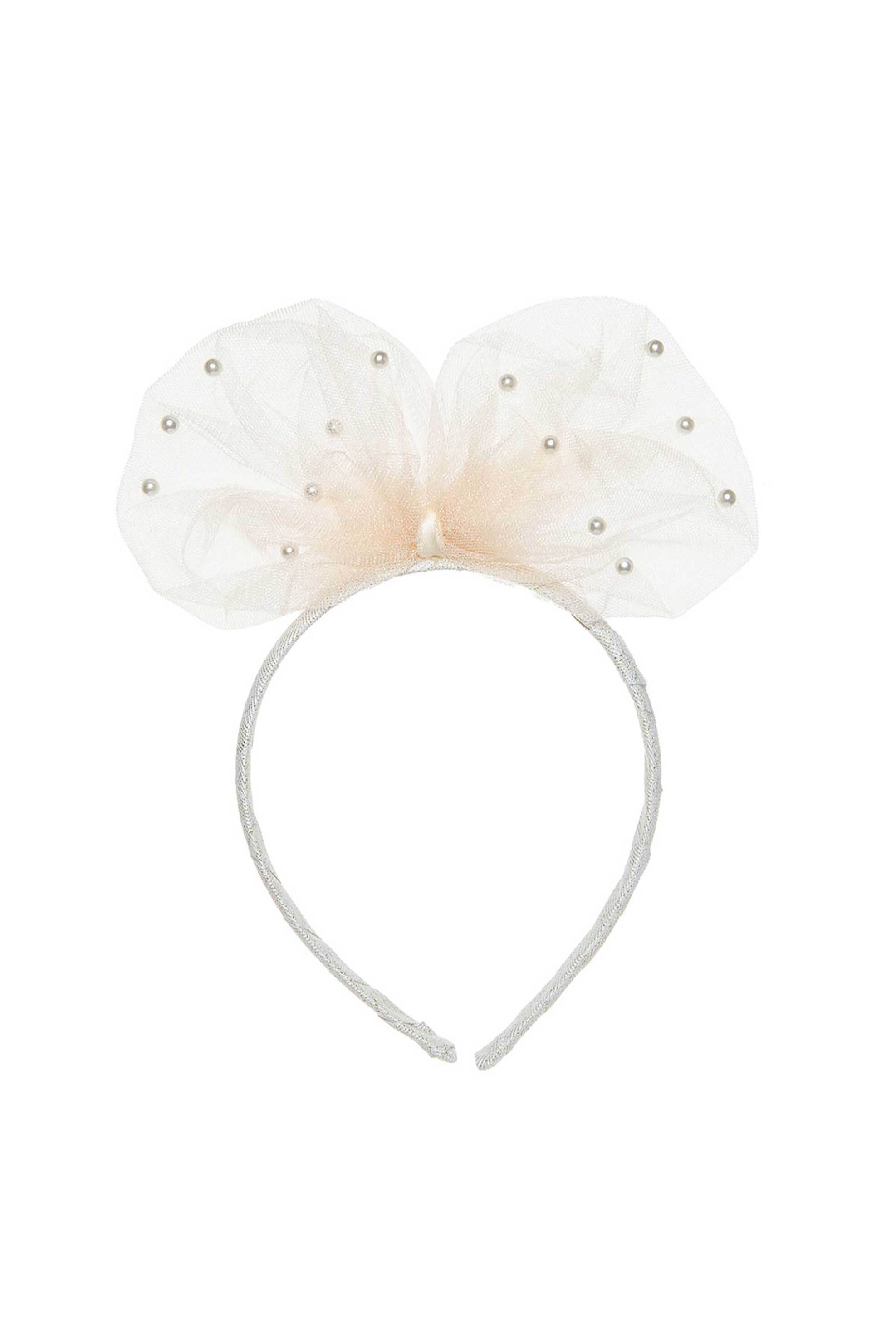 Alouette παιδική στέκα μαλλιών με τούλι και πέρλες - 00032116 Ροζ Ανοιχτό