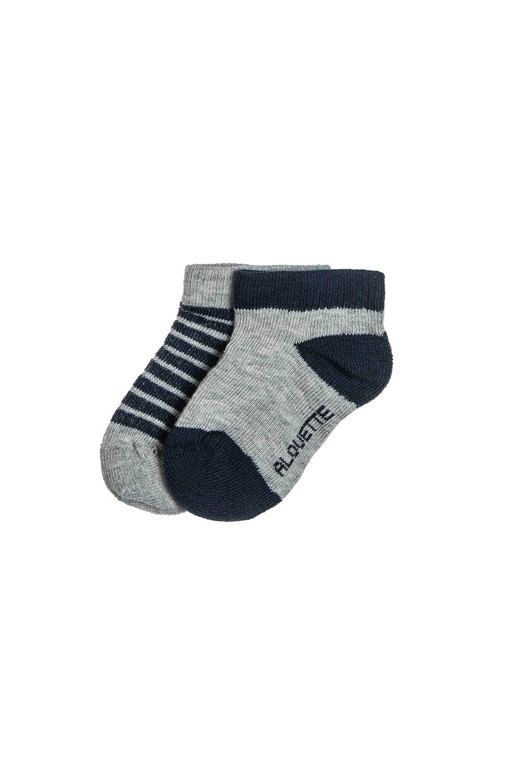 ALOUETTE Alouette σετ βρεφικές κοντές κάλτσες με σχέδιο (6-24 μηνών) (2 ζευγάρια) - 00018397B Γκρι