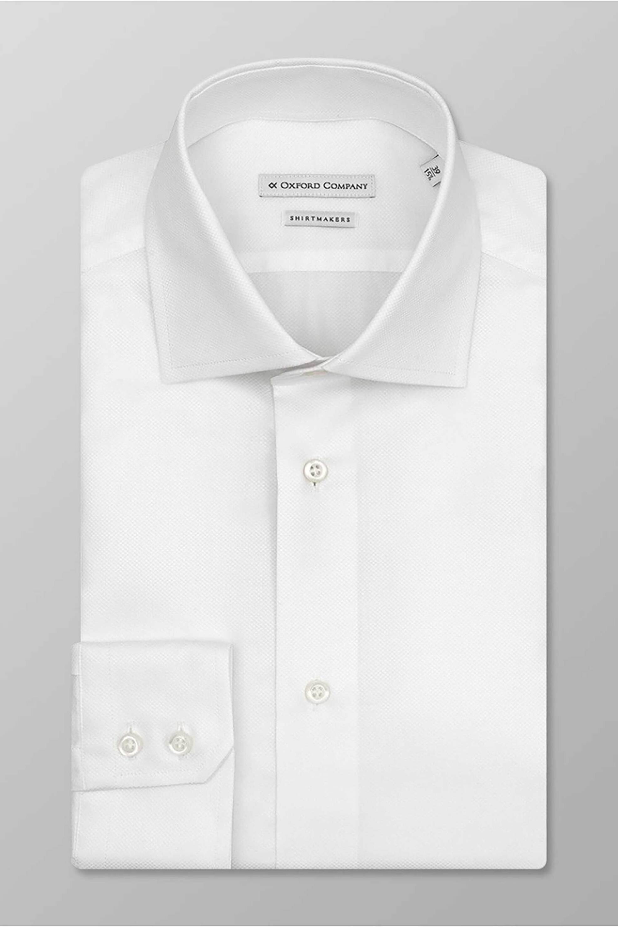 Oxford Company ανδρικό πουκάμισο club μονόχρωμο Slim Fit "Classic" - Z218NRL21.05 Λευκό