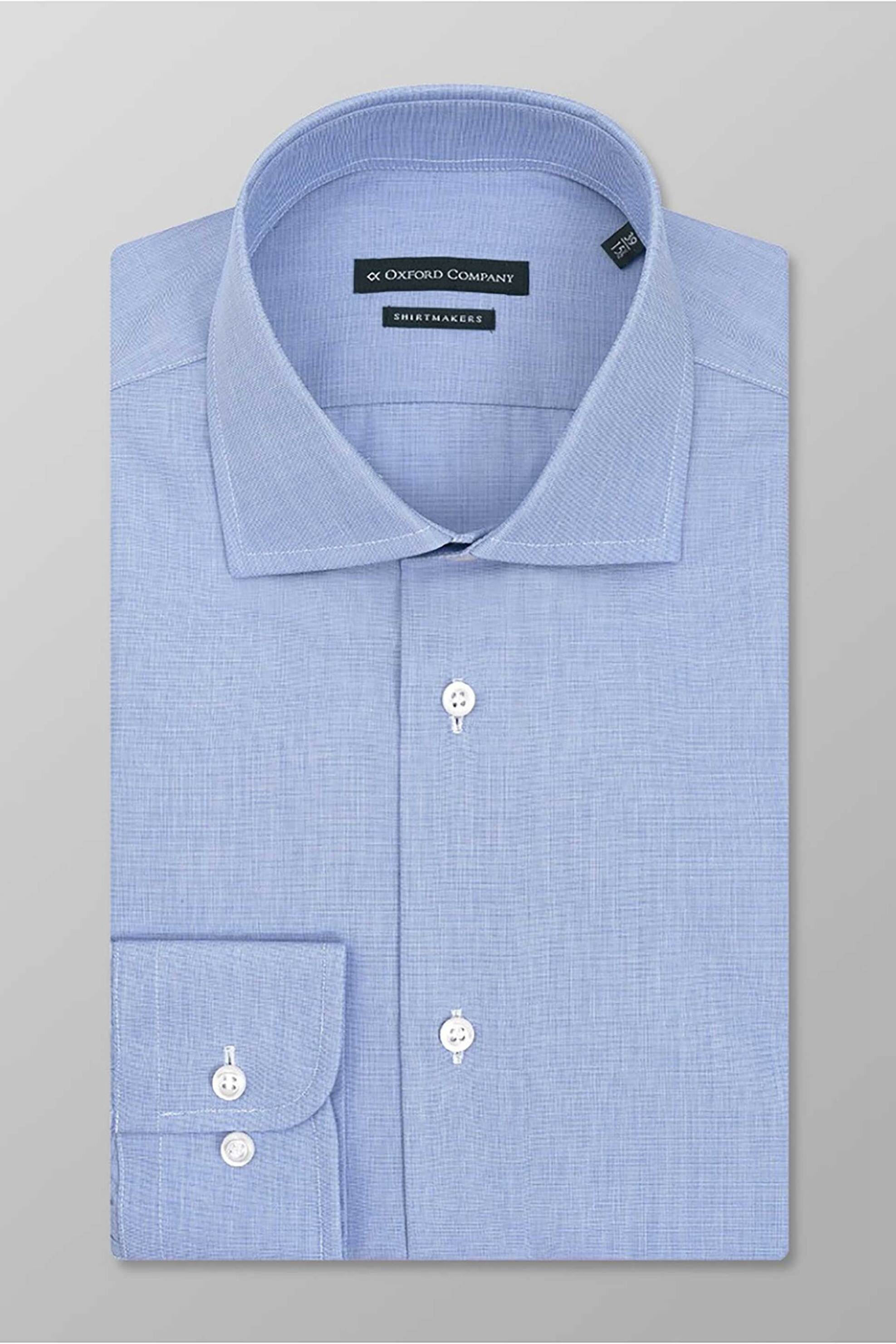 Oxford Company ανδρικό πουκάμισο club μονόχρωμο Regular Fit "Classic" - W113NRJ20.01A Μπλε Ανοιχτό