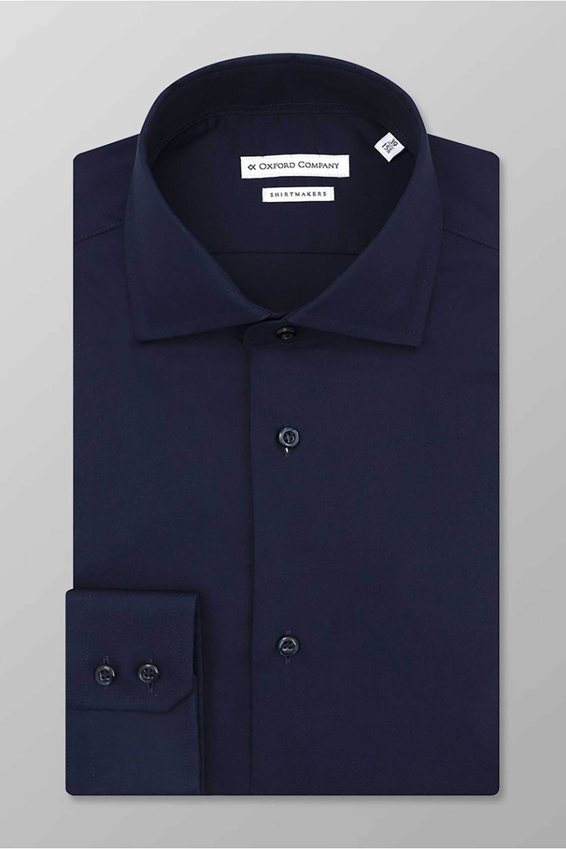 Oxford Company ανδρικό πουκάμισο club μονόχρωμο Slim Fit "Classic" - Z217NRM21.03 Μπλε Σκούρο