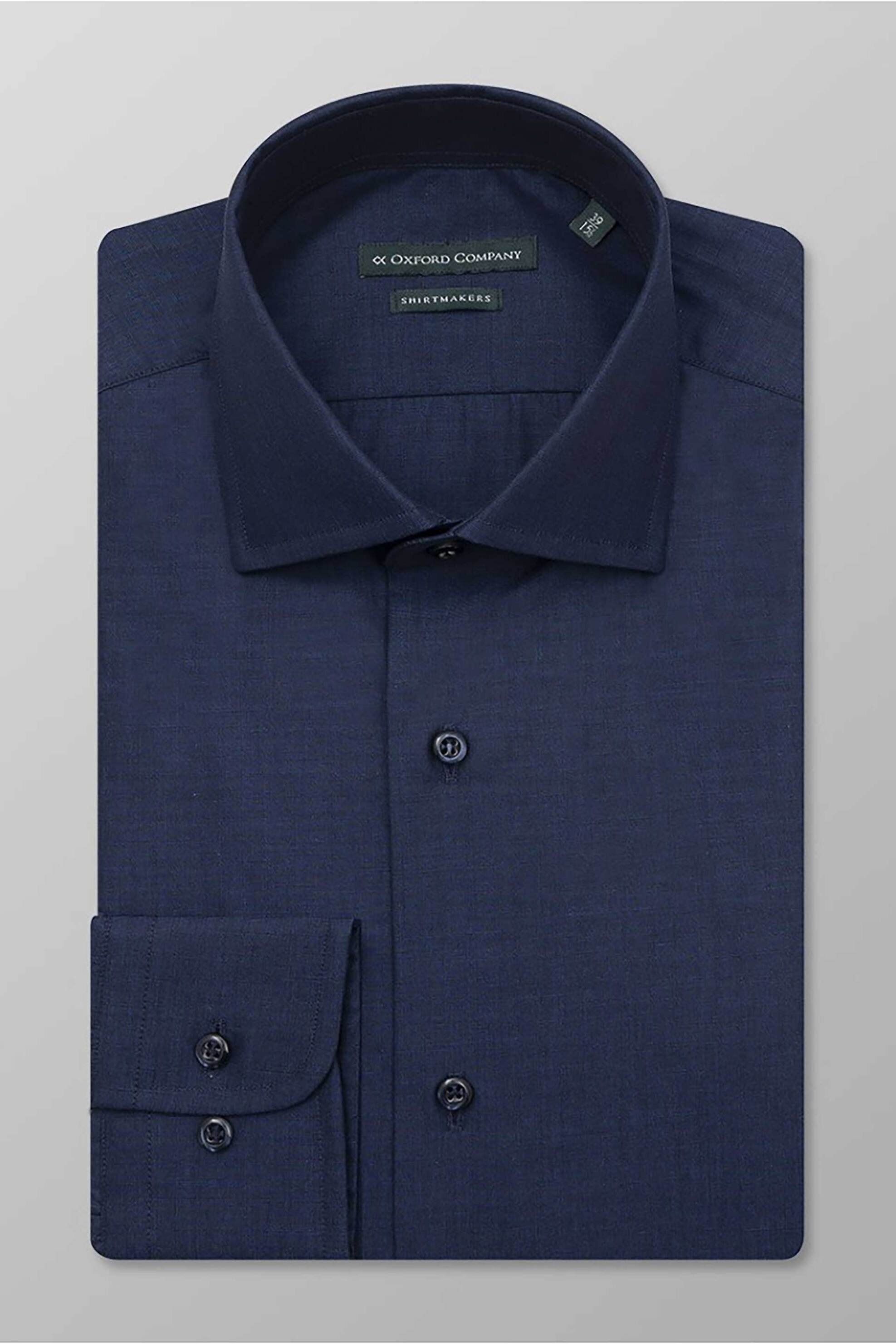 Oxford Company ανδρικό πουκάμισο club μονόχρωμο Regular Fit "Classic" - W113NRJ20.05 Μπλε Σκούρο