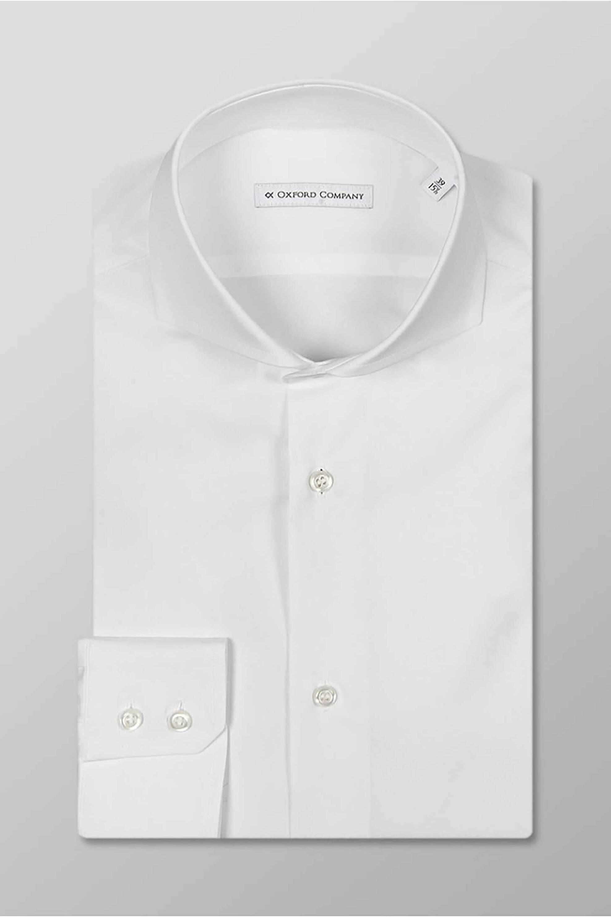 Oxford Company ανδρικό πουκάμισο francese μονόχρωμο Slim Fit "Classic" - M917NFE21.01 Λευκό