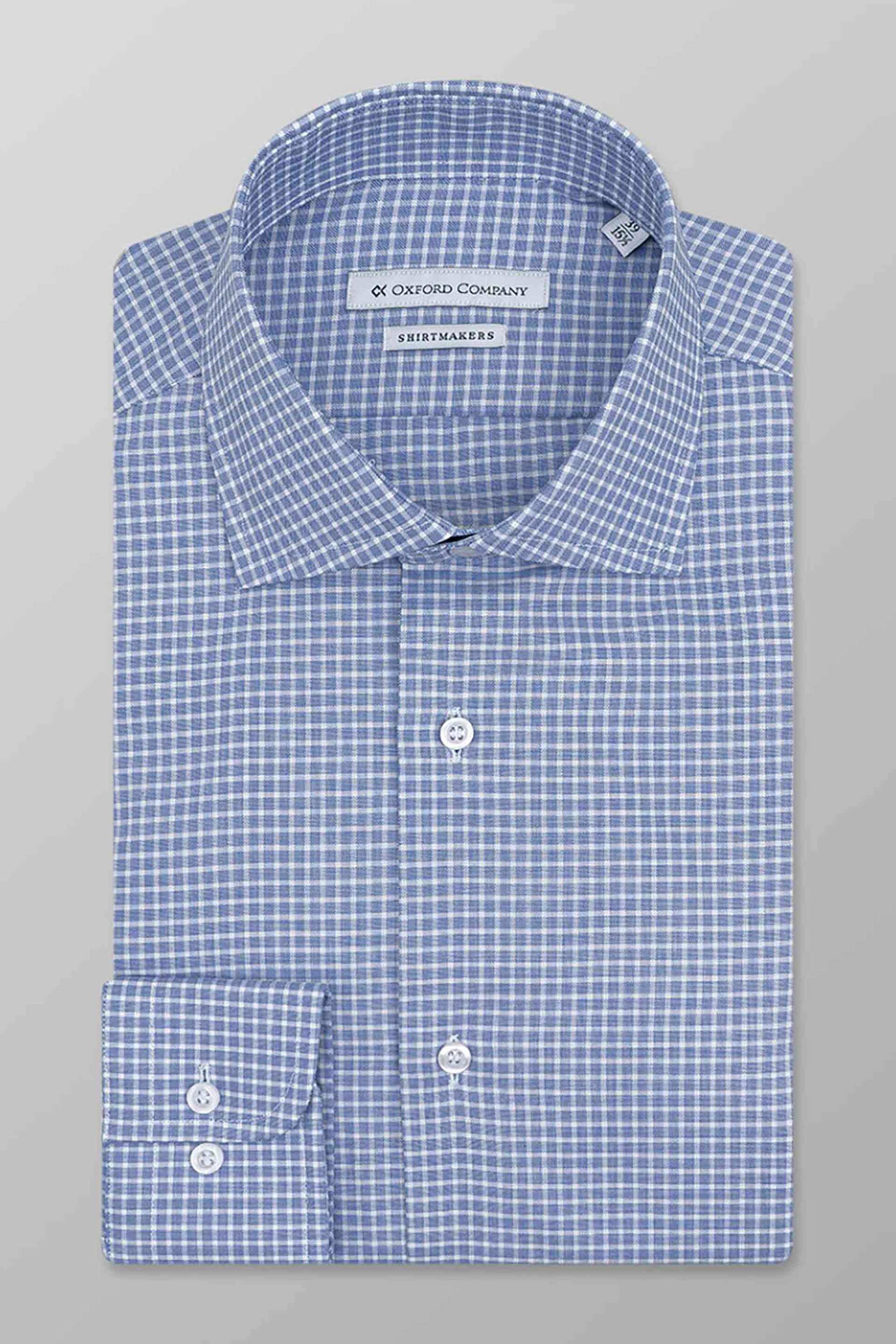 OXFORD COMPANY Oxford Company ανδρικό πουκάμισο με καρό σχέδιο Regular Fit - M533NRU20.01 Γαλάζιο