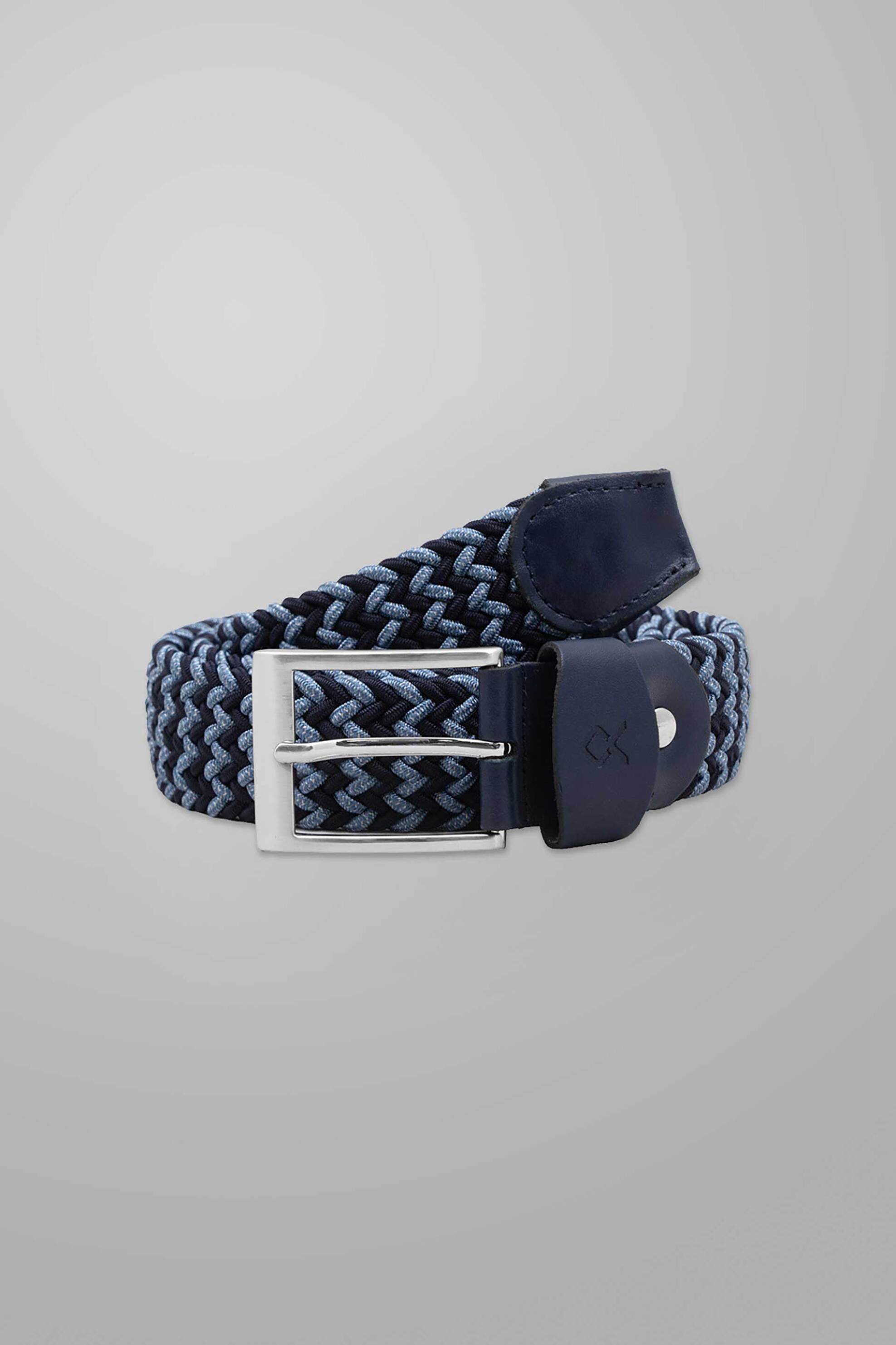Oxford Company ανδρική ζώνη με πλεκτό σχέδιο - BELT-357.03 Σκούρο Μπλε