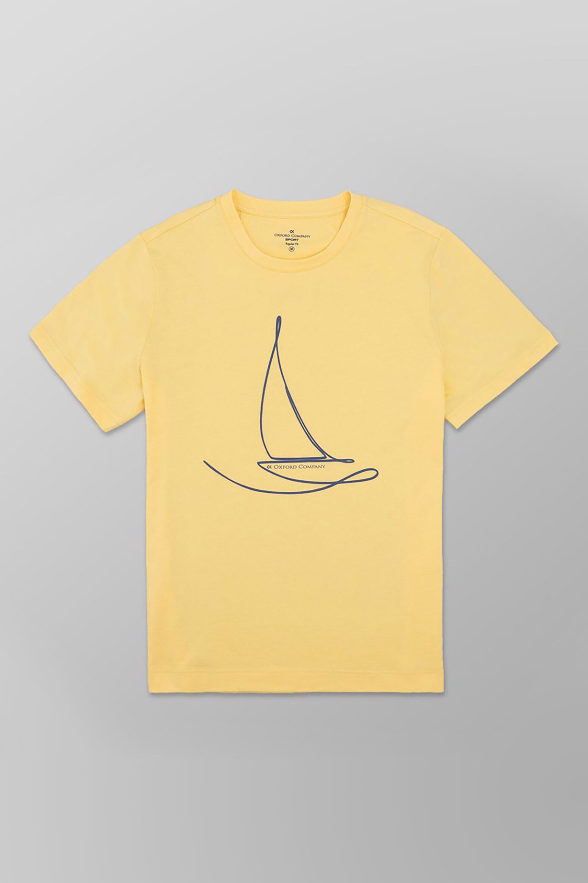 OXFORD COMPANY Oxford Company ανδρικό T-shirt μονόχρωμο Regular Fit - K405-MX20.45 Κίτρινο