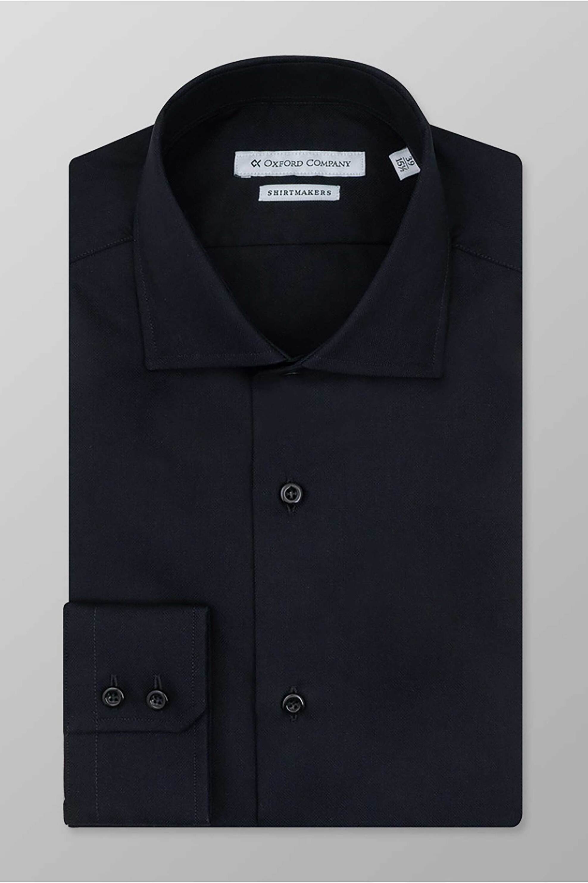 Oxford Company ανδρικό πουκάμισο club μονόχρωμο Slim Fit "Classic" - Z217NRM21.05 Μαύρο