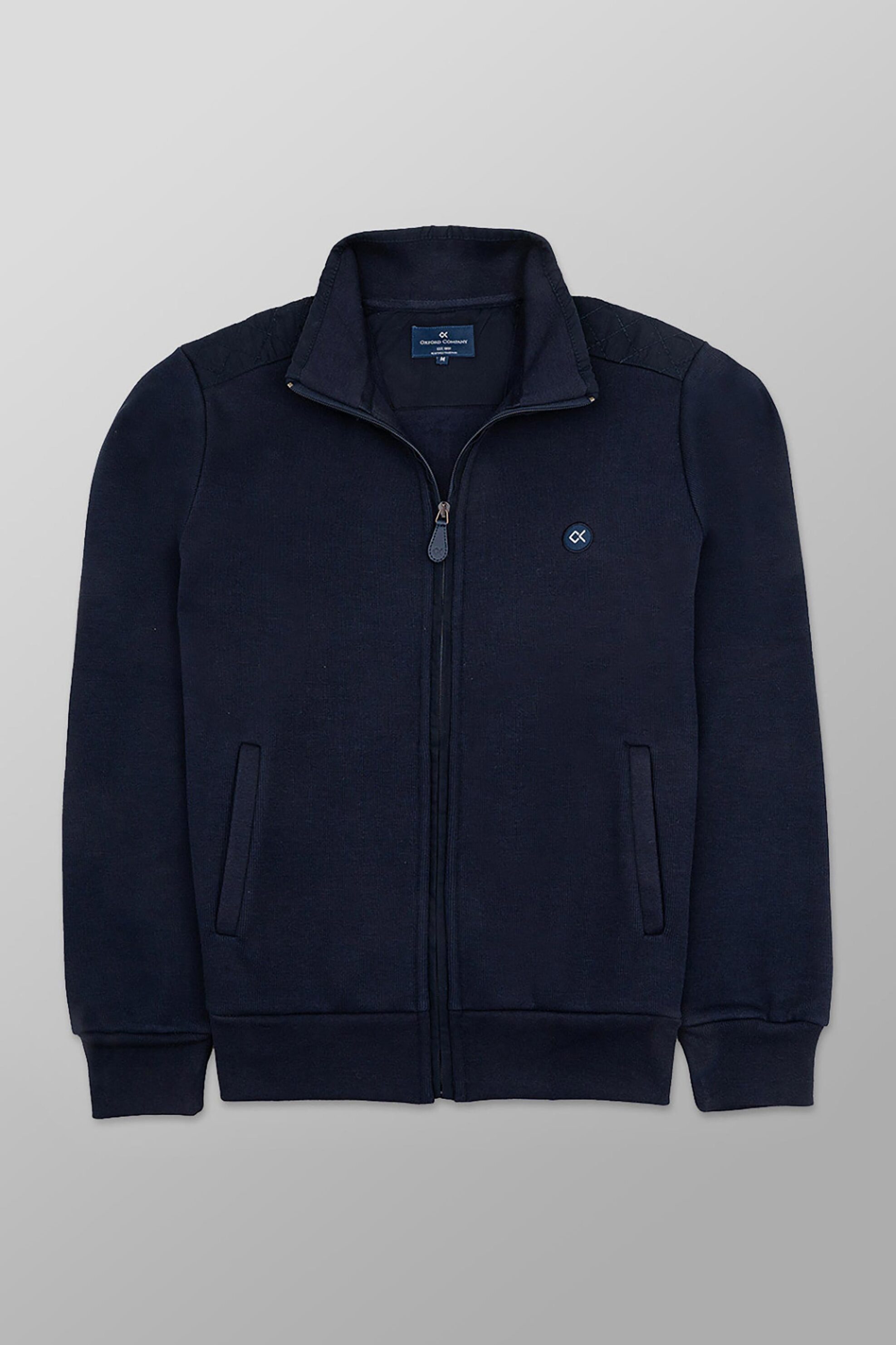Oxford Company ανδρική ζακέτα φούτερ Regular Fit - F213-JW60.01 Μπλε Σκούρο