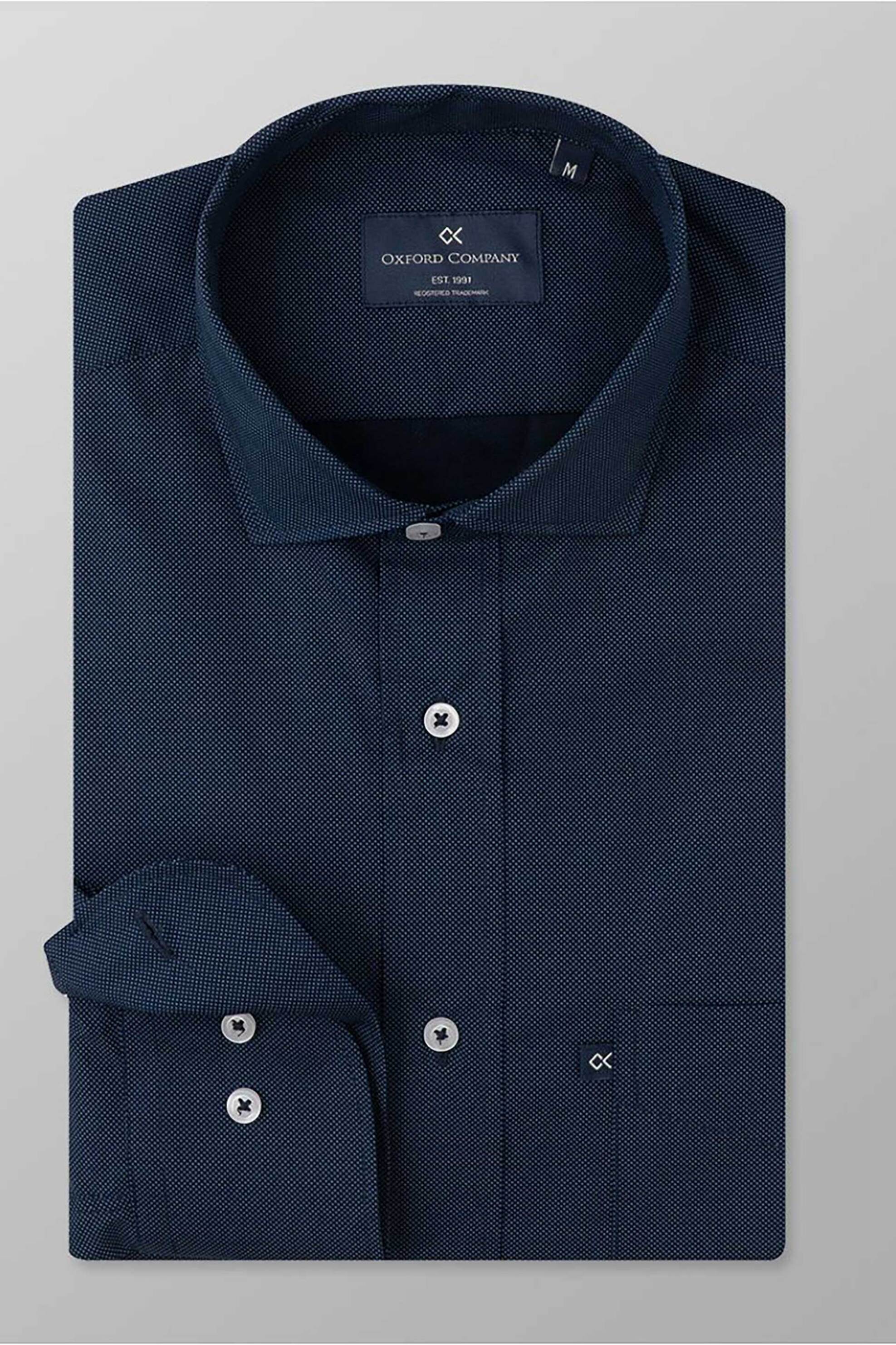 OXFORD COMPANY Oxford Company ανδρικό πουκάμισο μονόχρωμο Regular Fit "Romeo" - M142-RY20.01 Μπλε Σκούρο