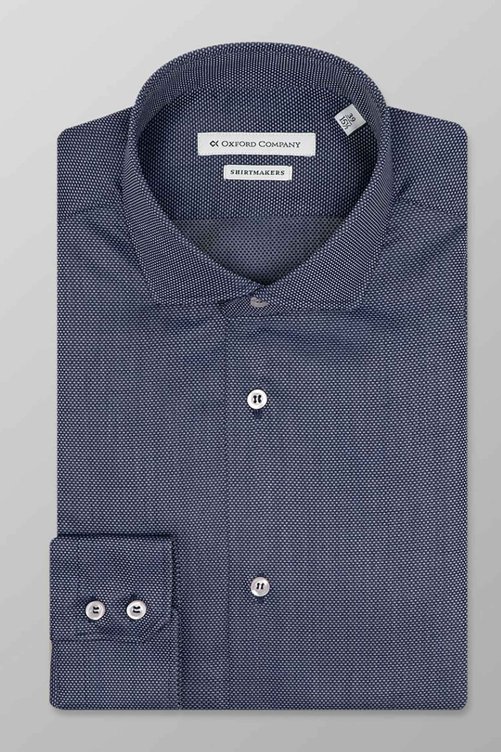 Oxford Company ανδρικό πουκάμισο poplin με μικροσχέδιο Slim Fit 