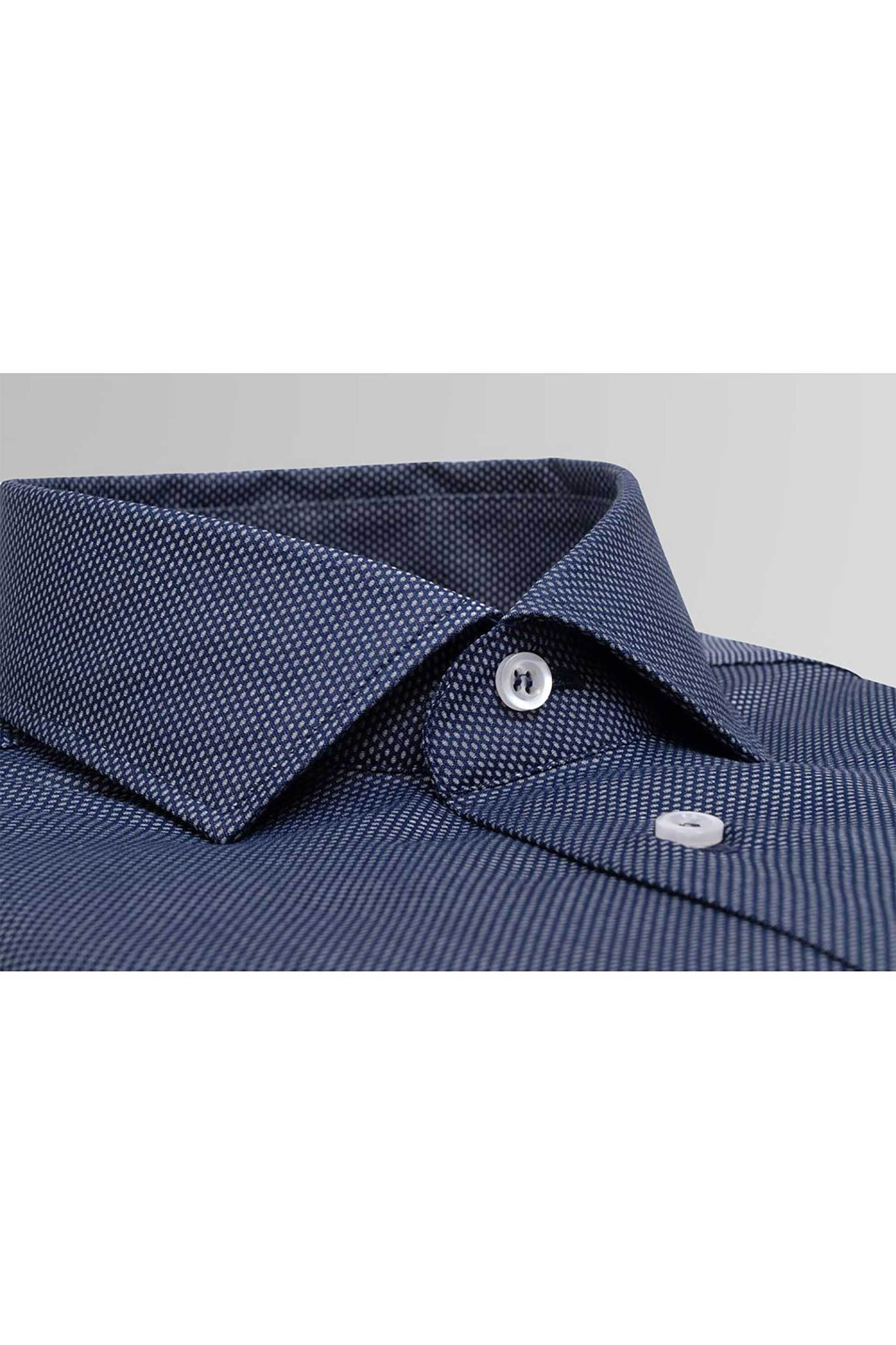Oxford Company ανδρικό πουκάμισο poplin με μικροσχέδιο Slim Fit "Roxy" - M540NRU21.01 Σκούρο Μπλε φωτογραφία