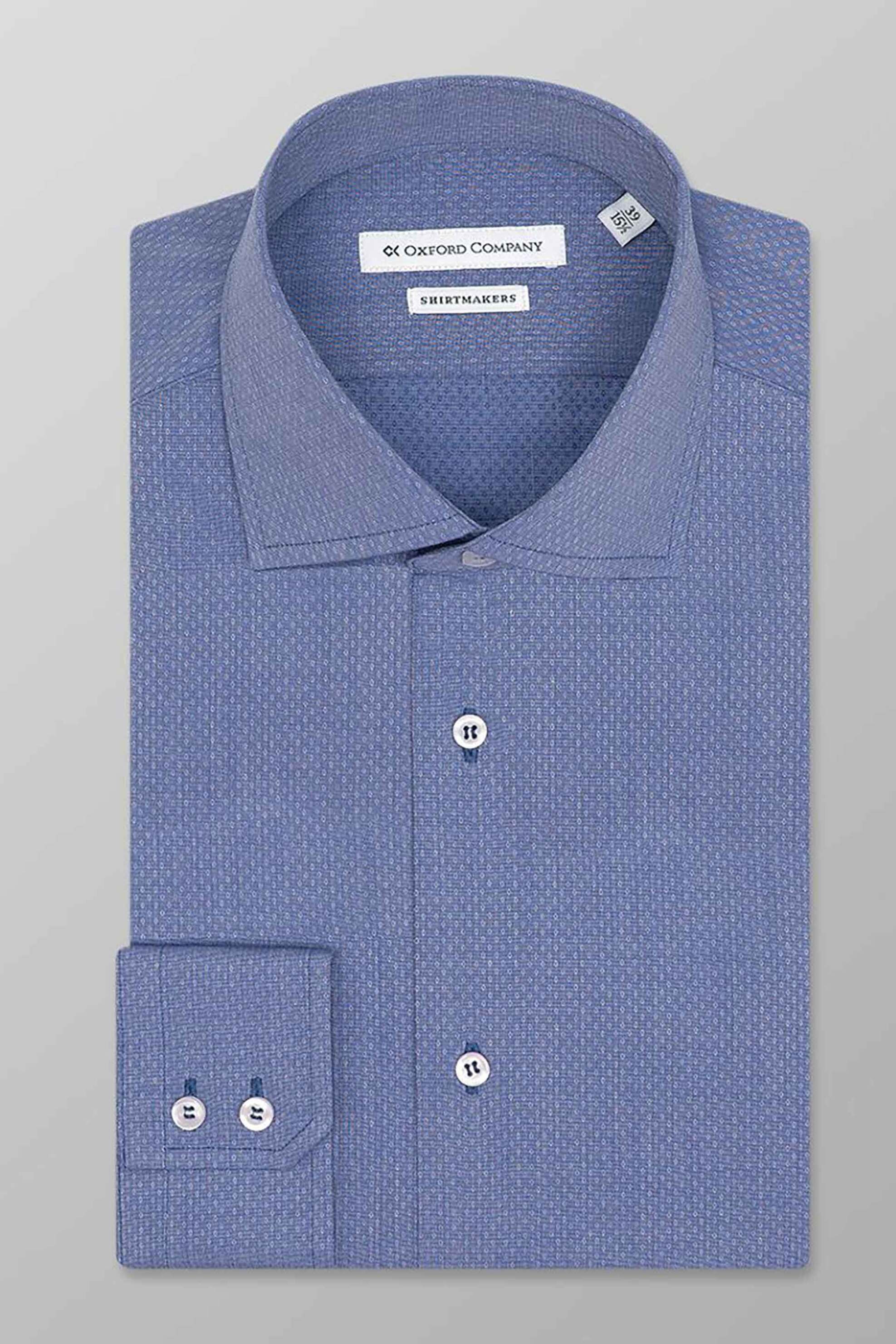 Oxford Company ανδρικό πουκάμισο poplin με μικροσχέδιο Slim Fit 