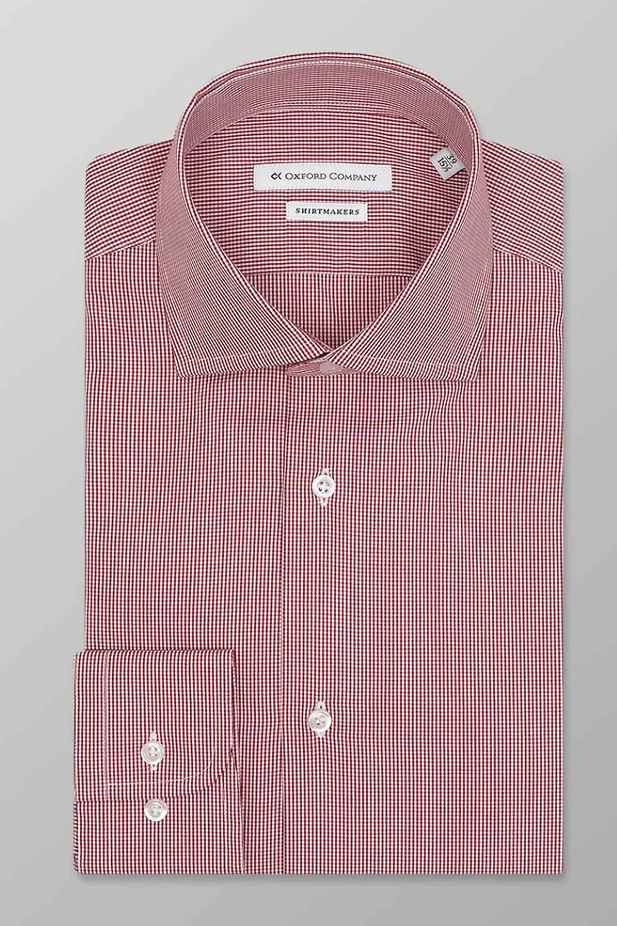 OXFORD COMPANY Oxford Company ανδρικό πουκάμισο με καρό σχέδιο Regular Fit "Club" - M337NRT20.03 Κόκκινο