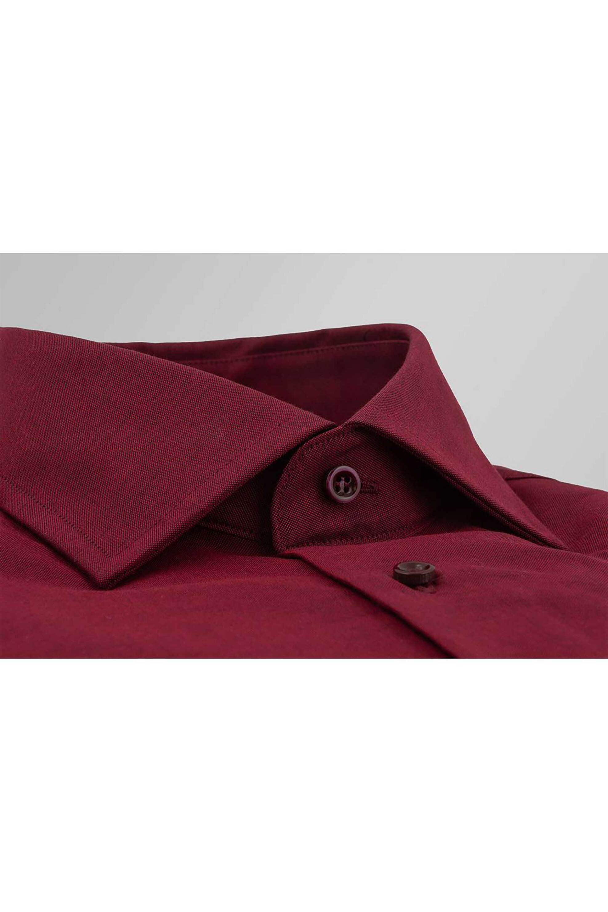 Oxford Company ανδρικό πουκάμισο μονόχρωμο Regular Fit "Club" - S910NRY20.03 Μπορντό φωτογραφία