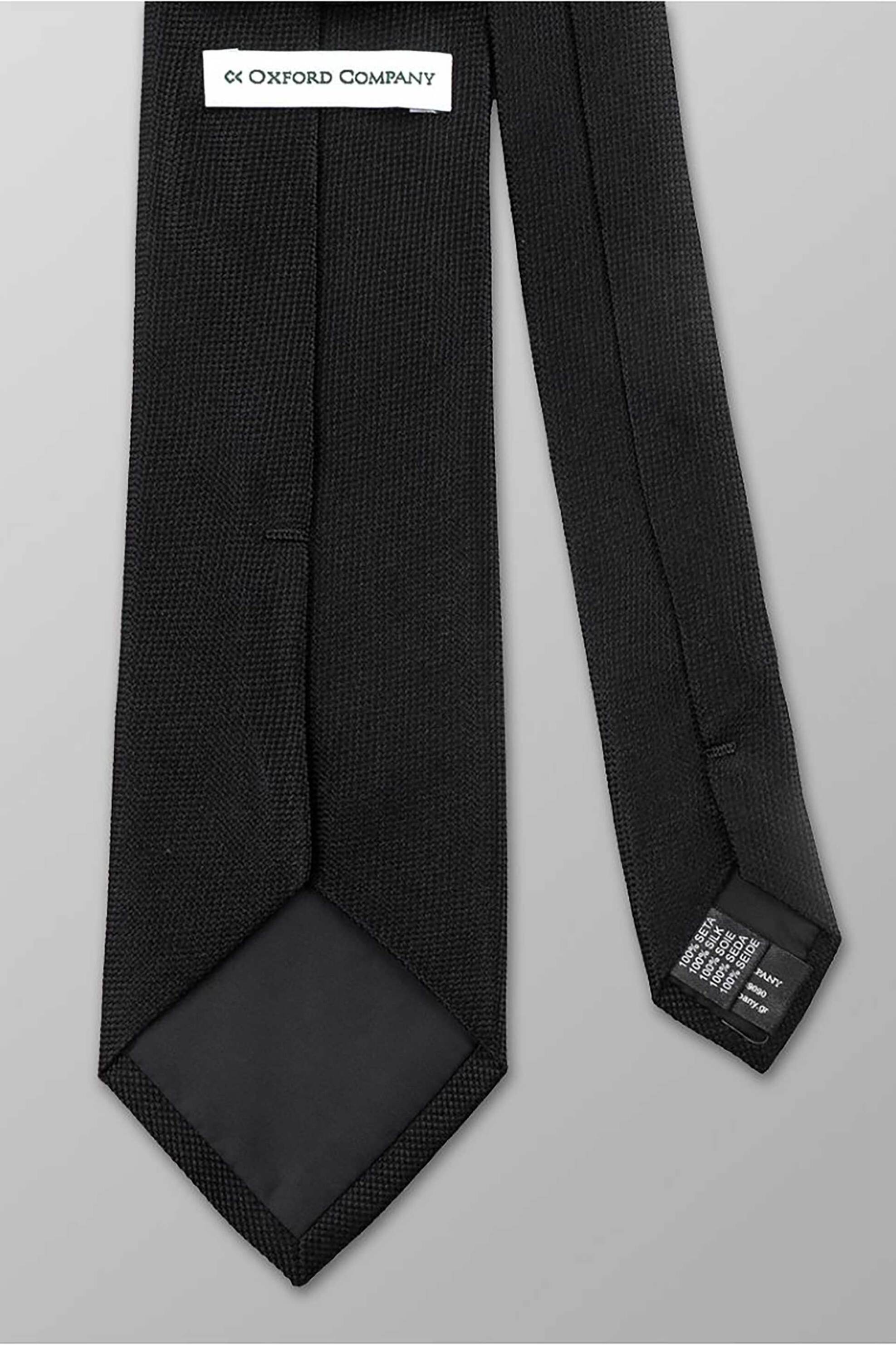 Oxford Company Ανδρική Μεταξωτή Γραβάτα Μονόχρωμη Regular Fit - Tie62-100 01 Μαύρο