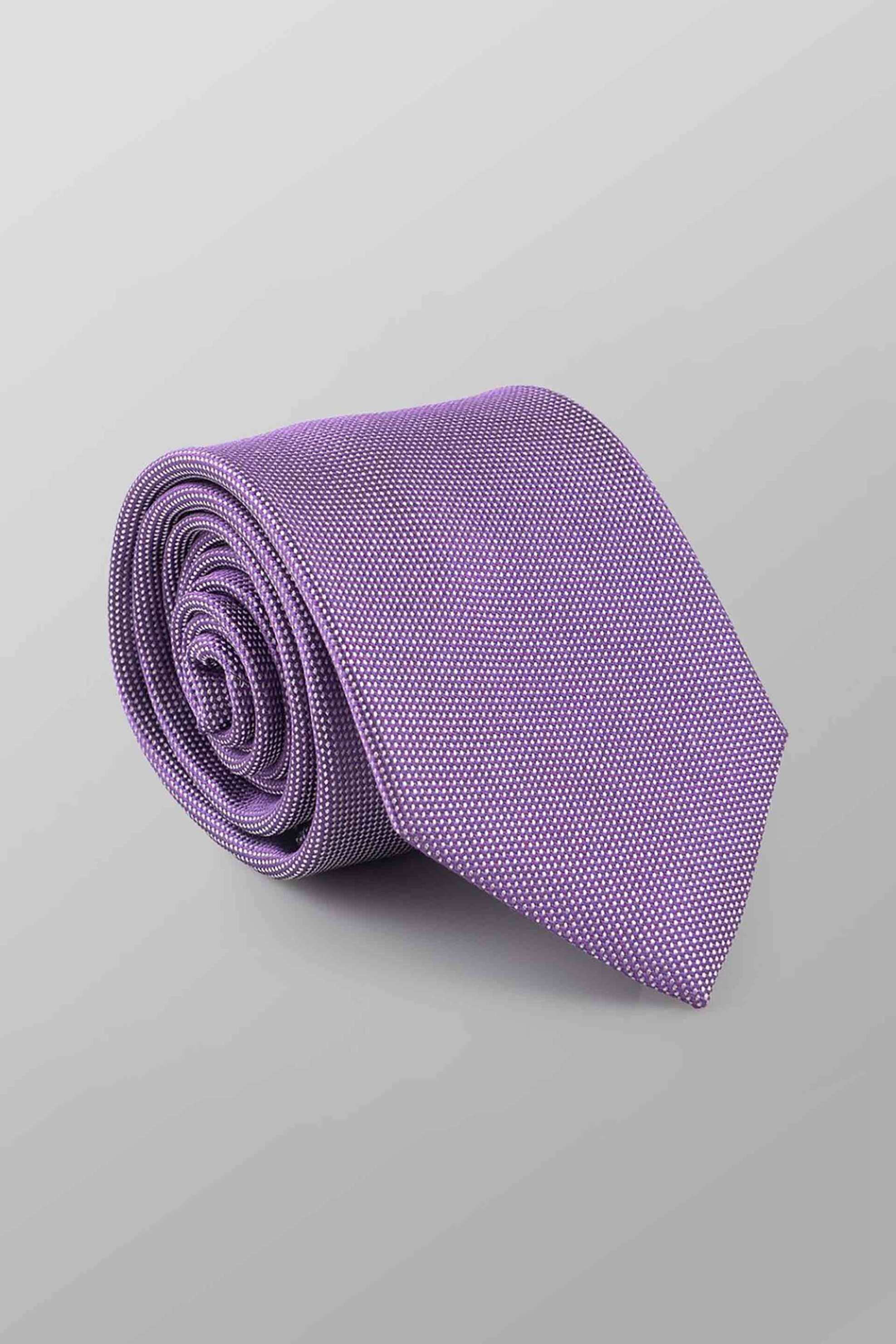 Oxford Company ανδρική μεταξωτή γραβάτα μονόχρωμη Regular Fit - TIE62-100.05 Λιλά