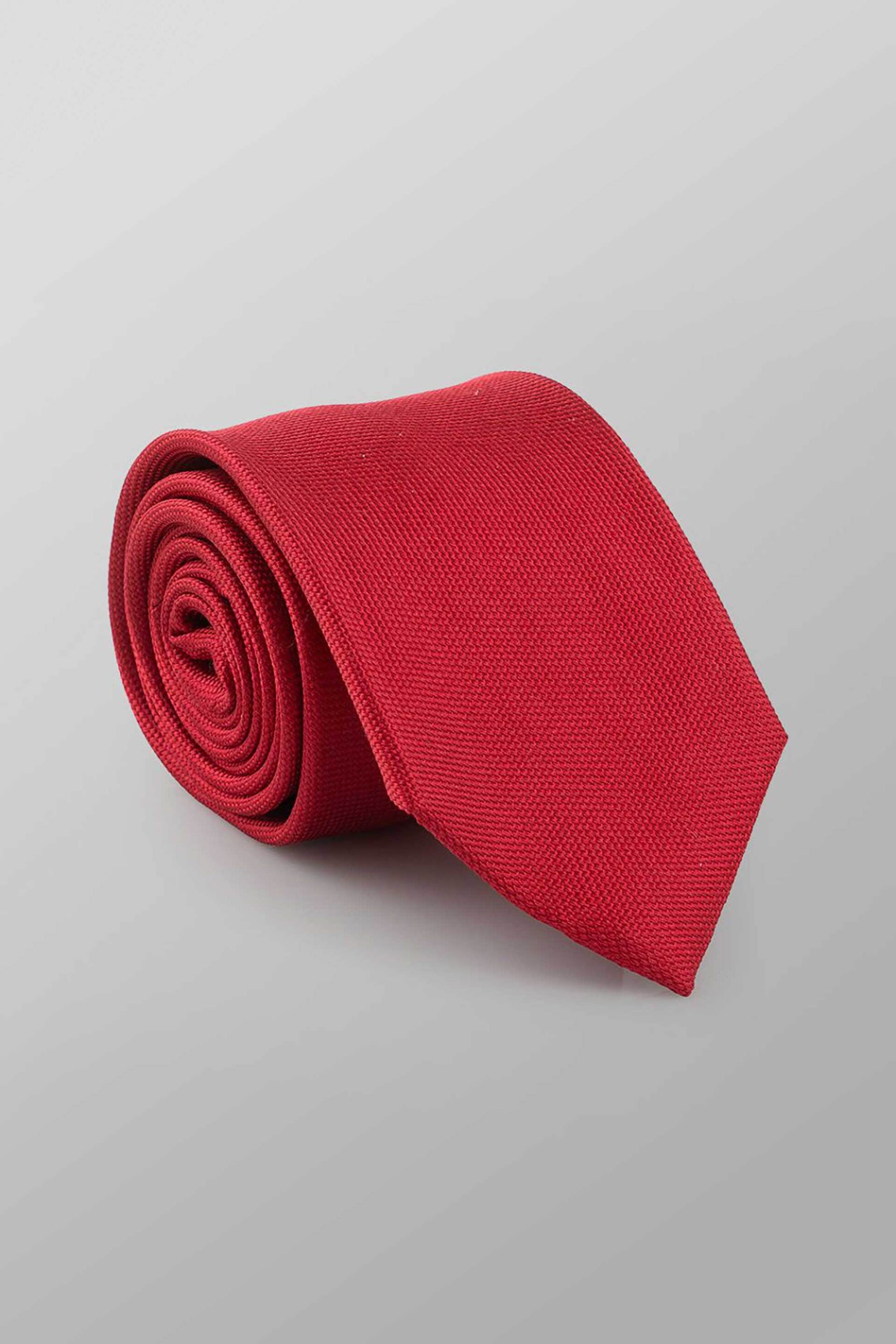 Oxford Company ανδρική μεταξωτή γραβάτα μονόχρωμη Regular Fit - TIE62-100.07 Κόκκινο