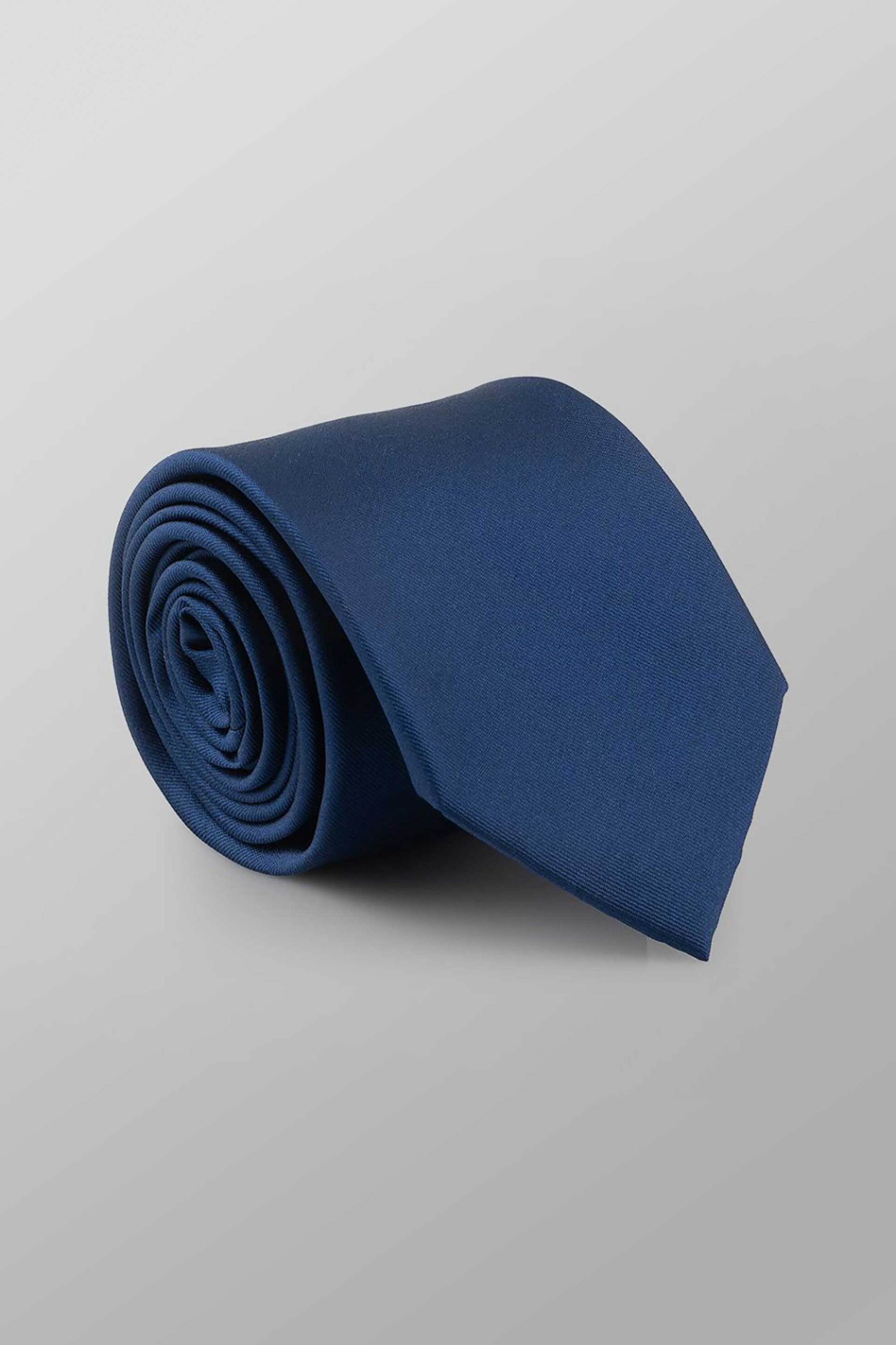 Oxford Company ανδρική μεταξωτή γραβάτα μονόχρωμη Regular Fit - TIE62-101.02 Μπλε Σκούρο