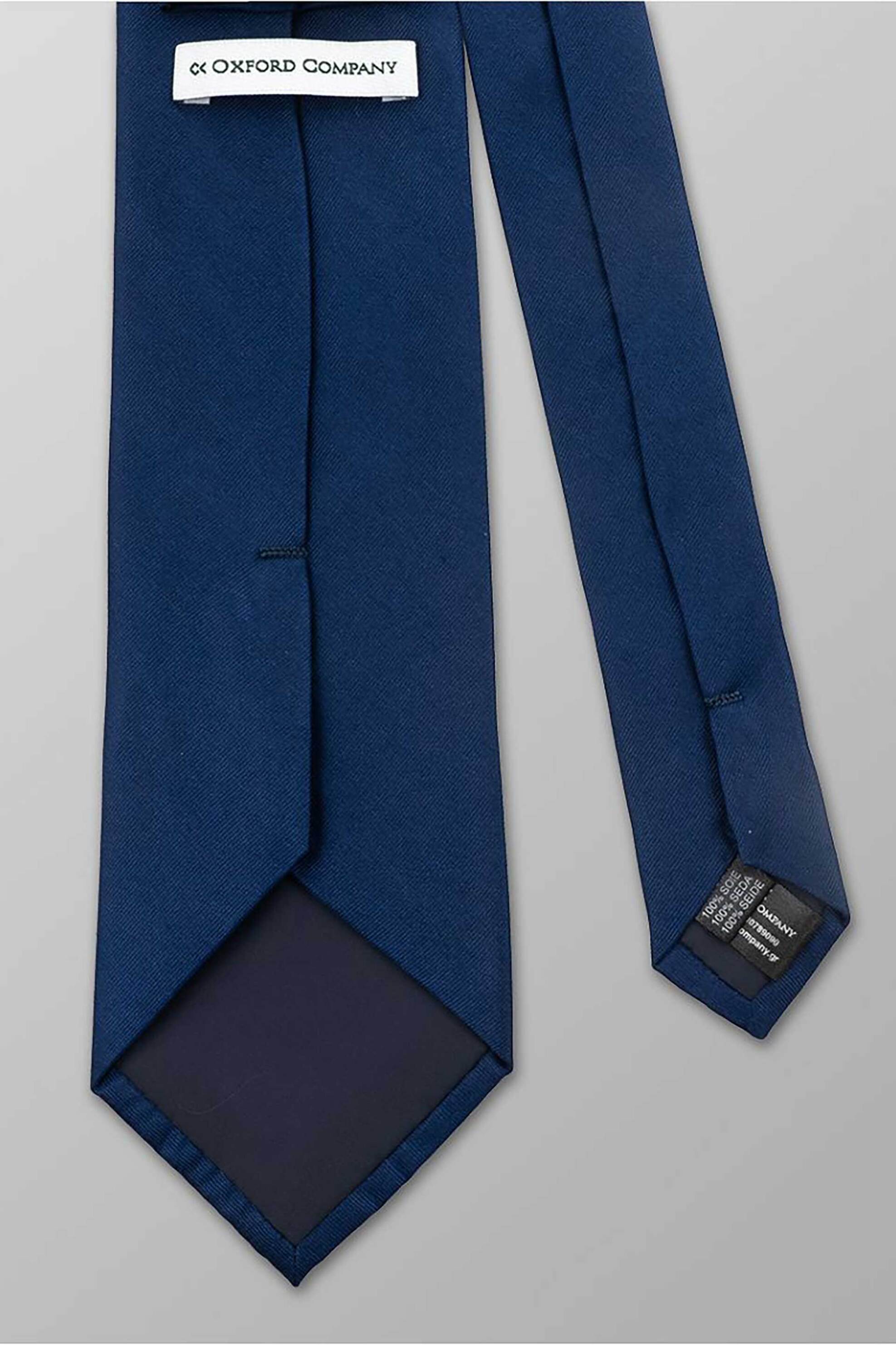 Oxford Company Ανδρική Μεταξωτή Γραβάτα Μονόχρωμη Regular Fit - Tie62-101 02 Μπλε Σκούρο