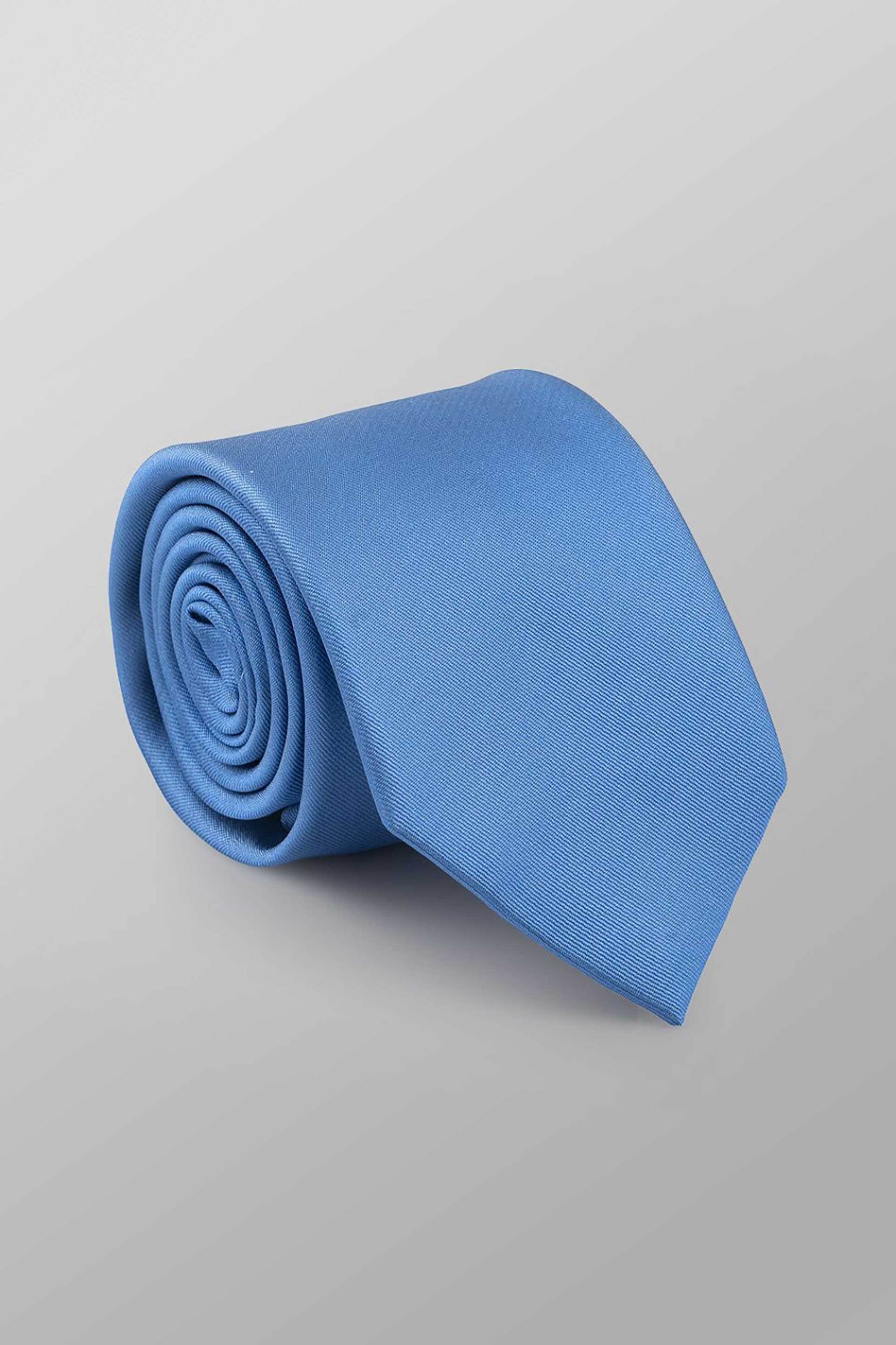 Oxford Company ανδρική μεταξωτή γραβάτα μονόχρωμη Regular Fit - TIE62-101.03 Σιελ