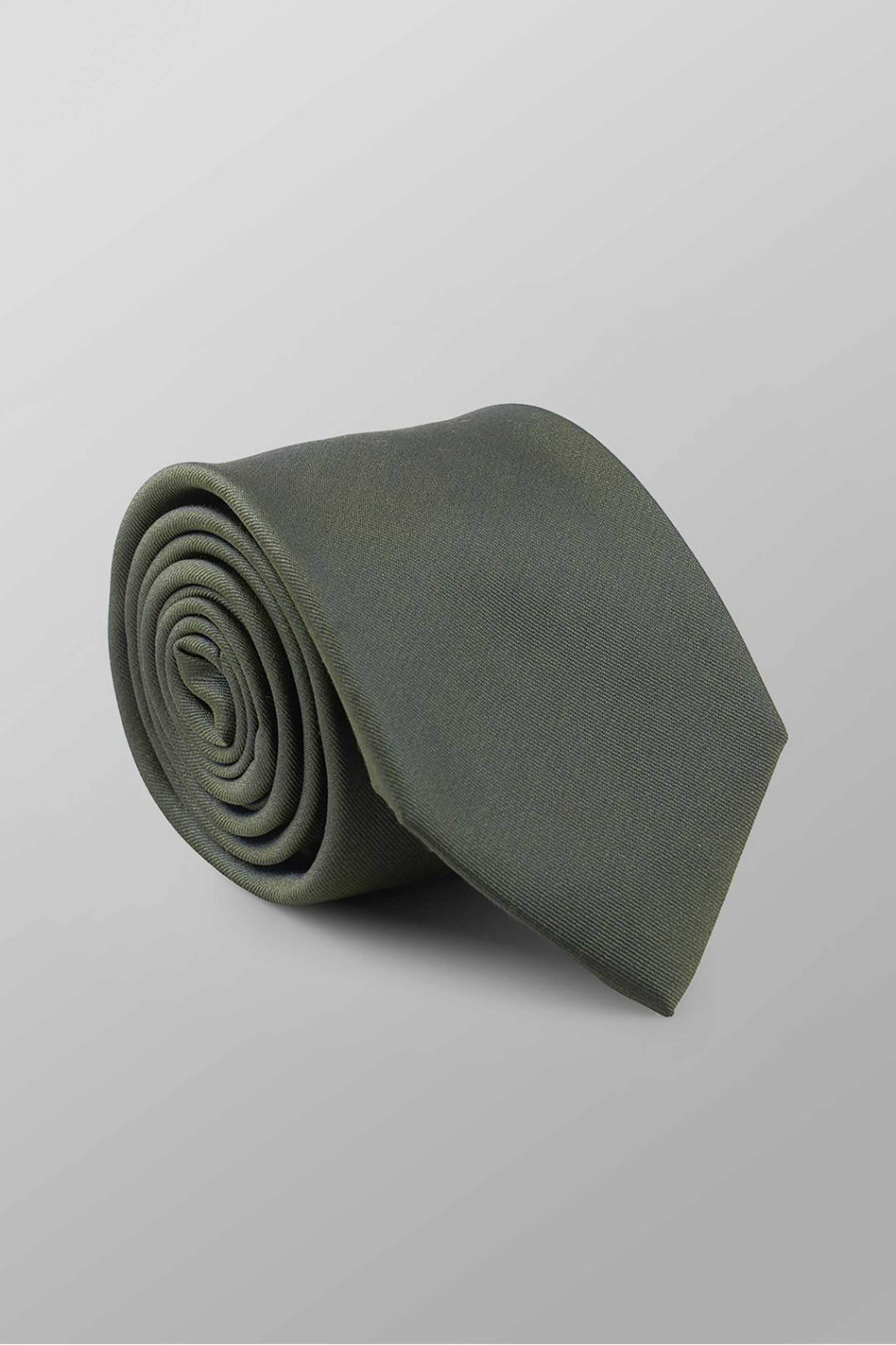 Oxford Company ανδρική μεταξωτή γραβάτα μονόχρωμη Regular Fit - TIE62-101.09 Λαδί